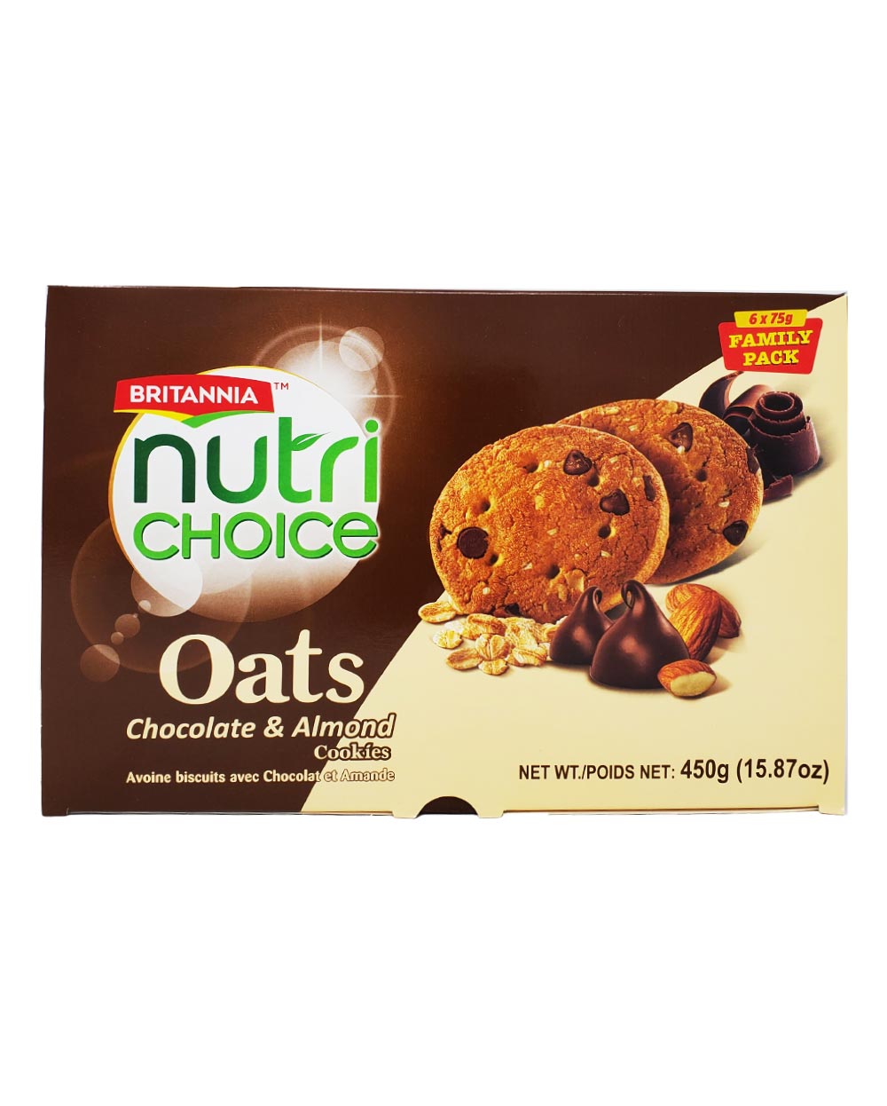 Britannia Nutri Choice Oats Chocolate Almond Cookies