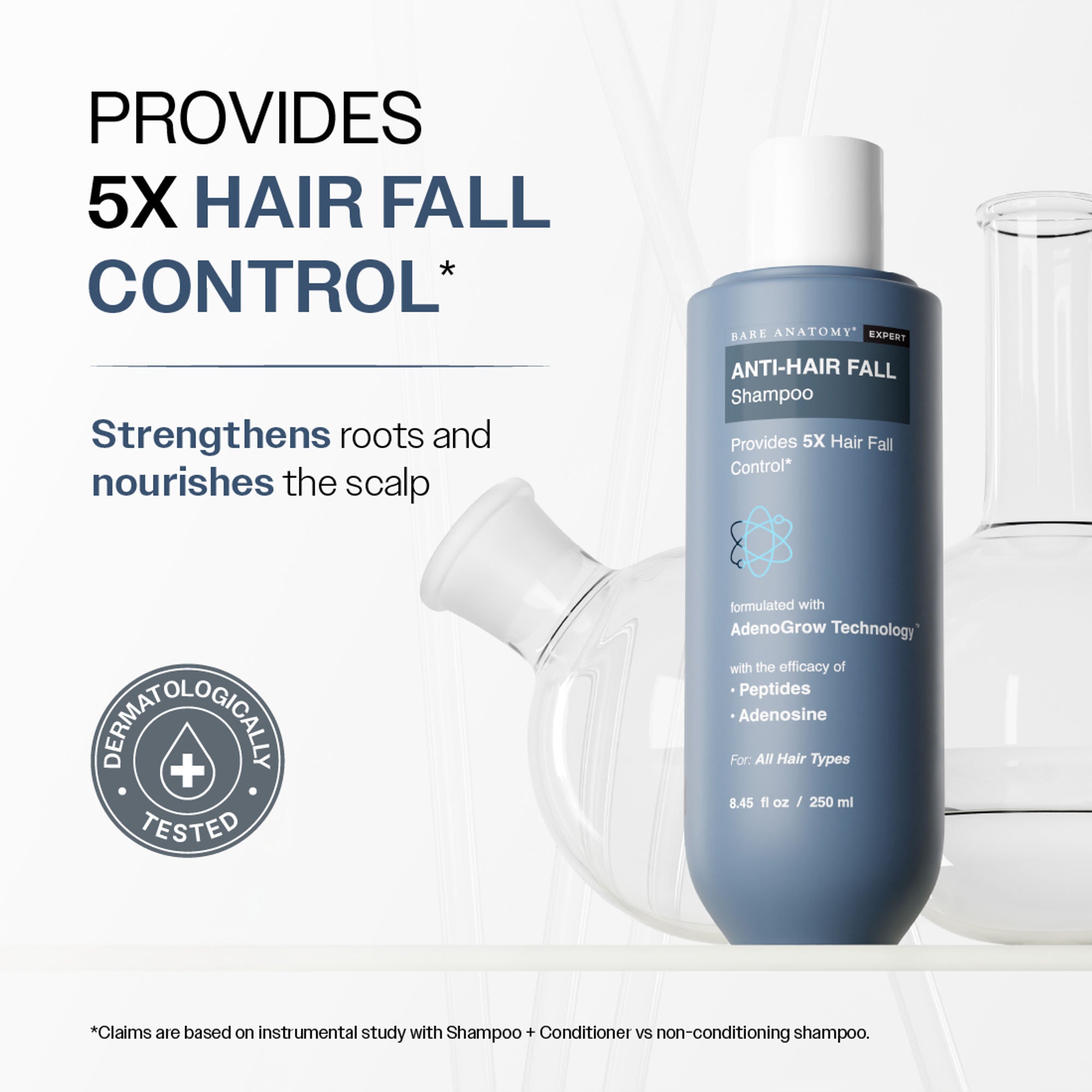 Bare Anatomy Anti-Hair Fall Shampoo 5X Hair Fall Control With Peptides