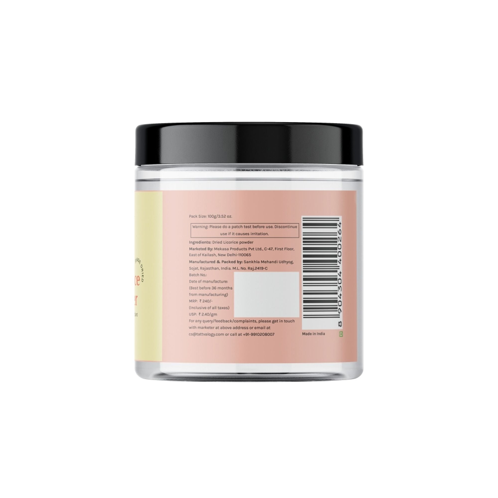 Tattvalogy Licorice Powder - Fades Dark Spots & Pigmentation, Brightens & Evens Skin Tone Naturally