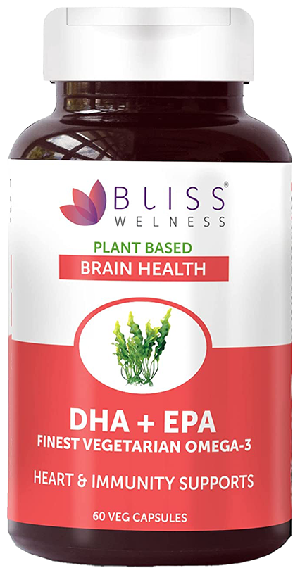 Bliss Welness Brain Health DHA + EPA Finest Vegetarian Omega-3 Veg Capsule