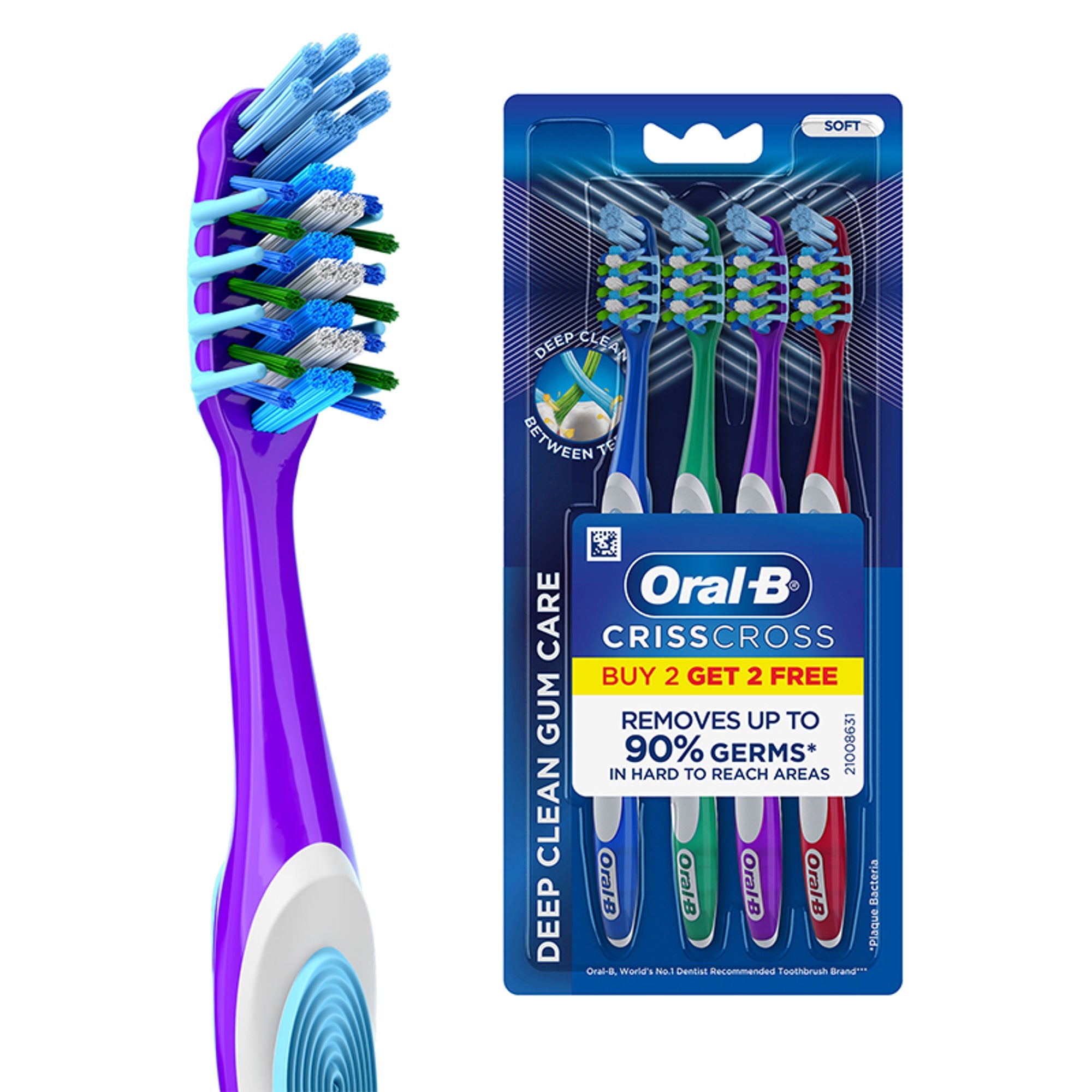 Oral-B Criss Cross Gum Care Toothbrush Buy 2 Get 2 Free (Soft)