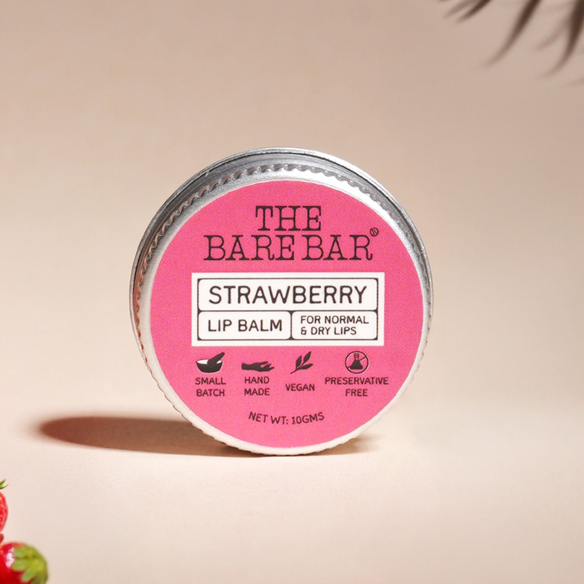 The Bare Bar Berry Blast Lip Balm - Buttery Moisture For Pigmented, Dry Lips - Strawberry