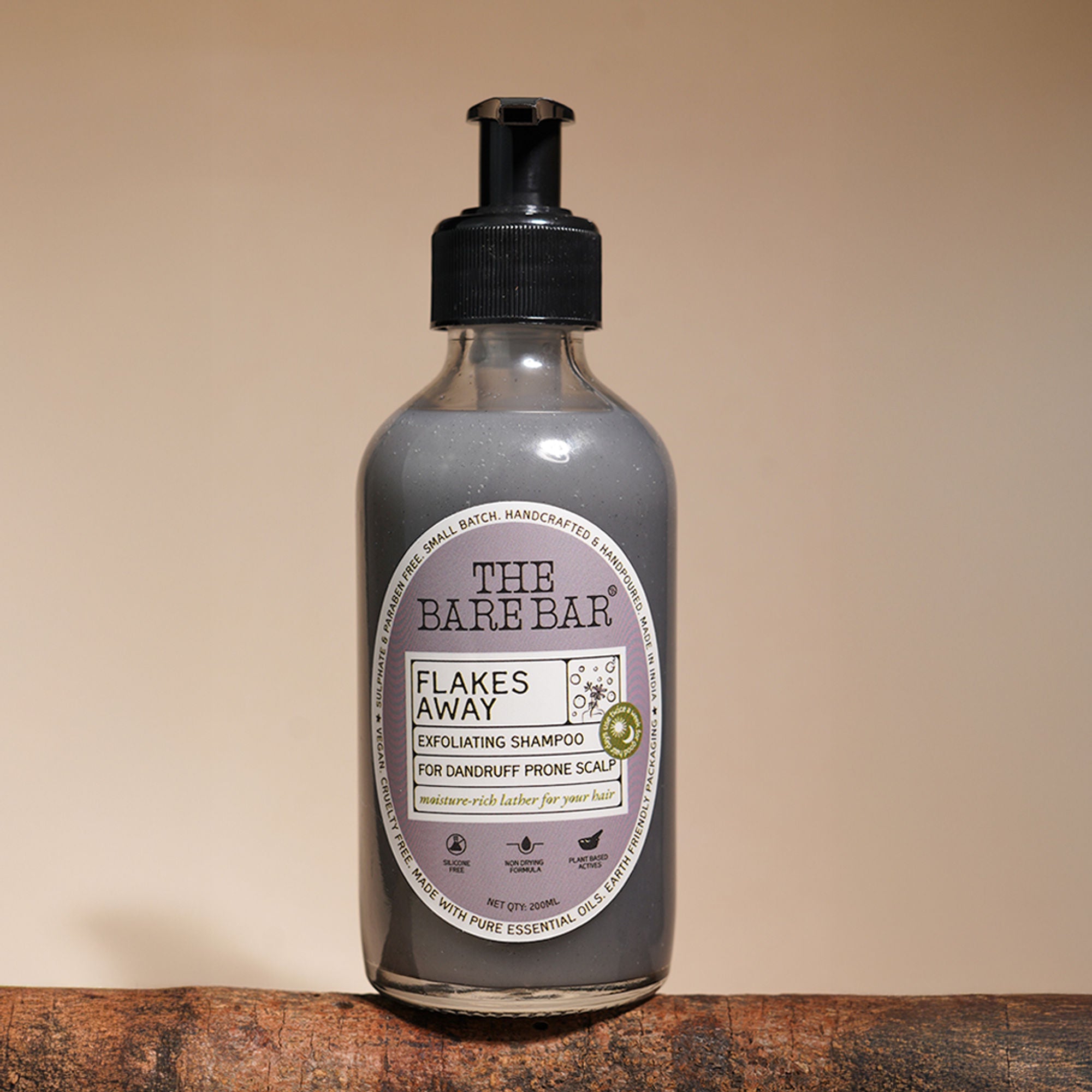The Bare Bar Flakes Away Exfoliating Shampoo-Clears Scalp Buildup, Soothes & Hydrates Without Grease