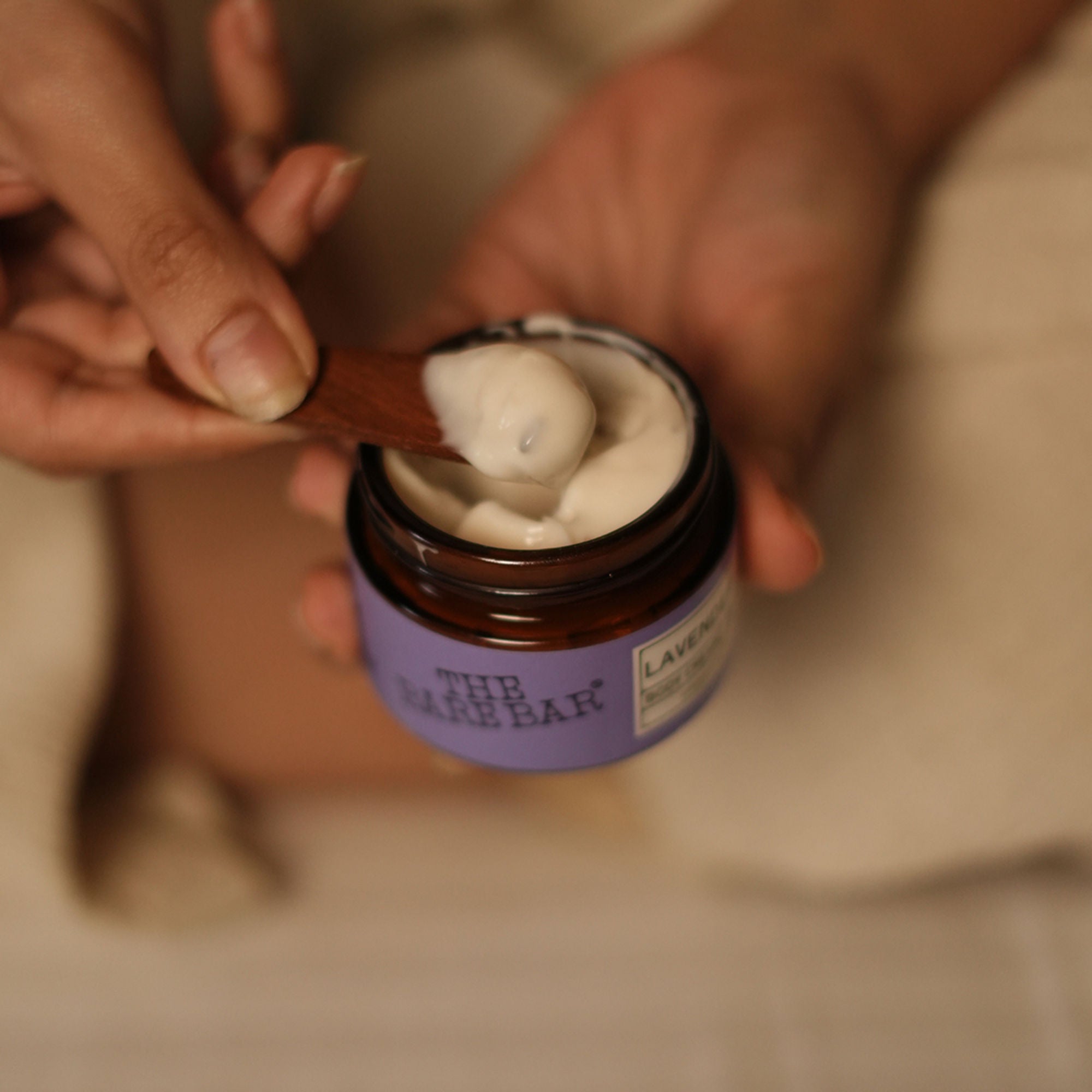 The Bare Bar Lavender Body Cream Floral Sweet Scent With Sandalwood & Lavender