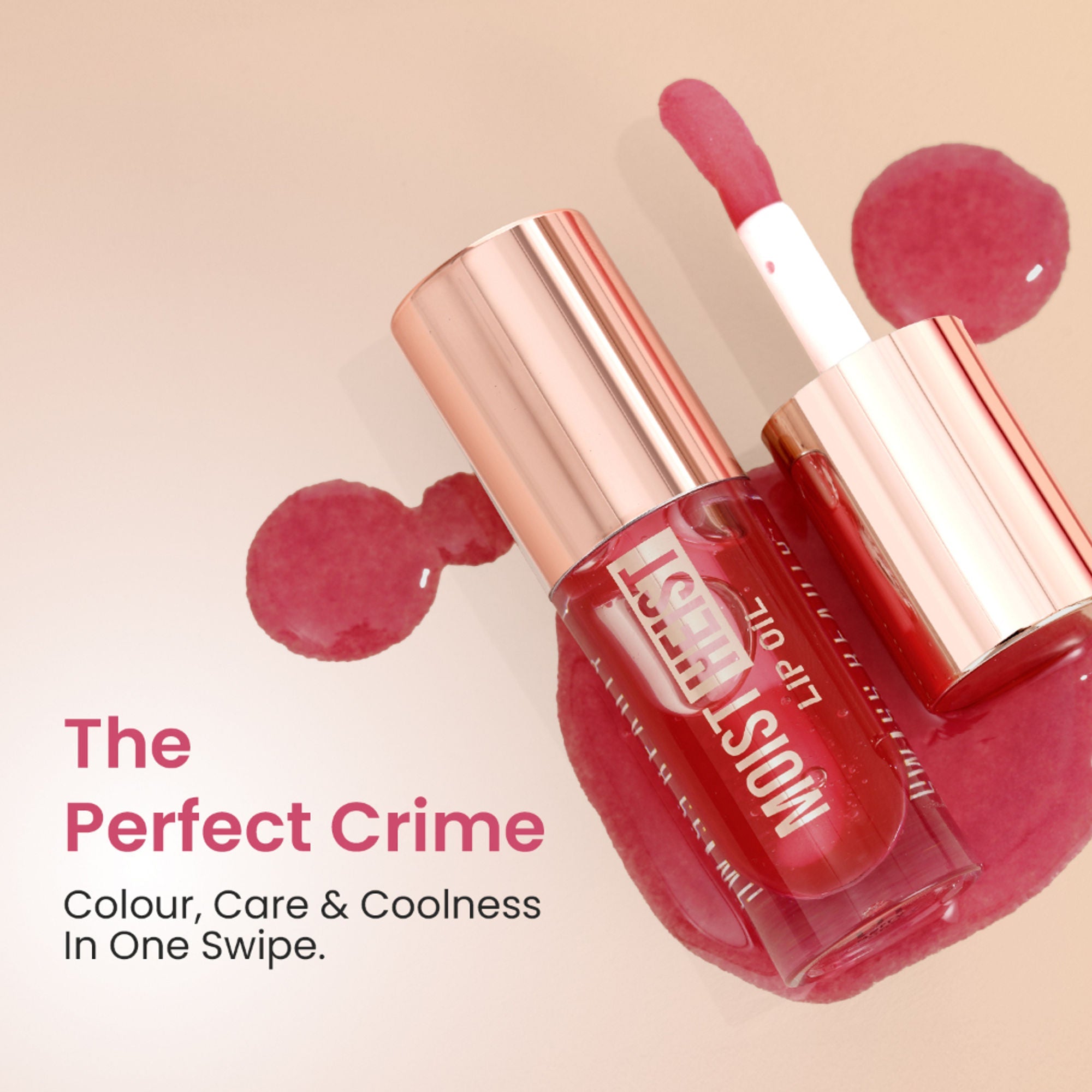 Swiss Beauty Moist Heist Lip Oil Colour-Changing With Vitamin E & Mint Oil - 3 Melon Loot