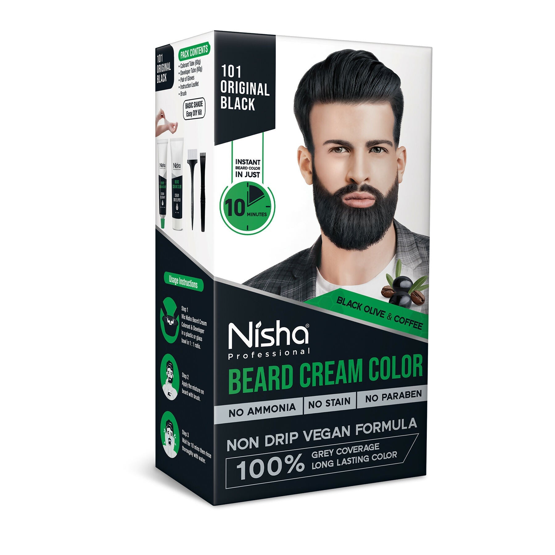 Nisha Beard Colour for Men - Orginal Black