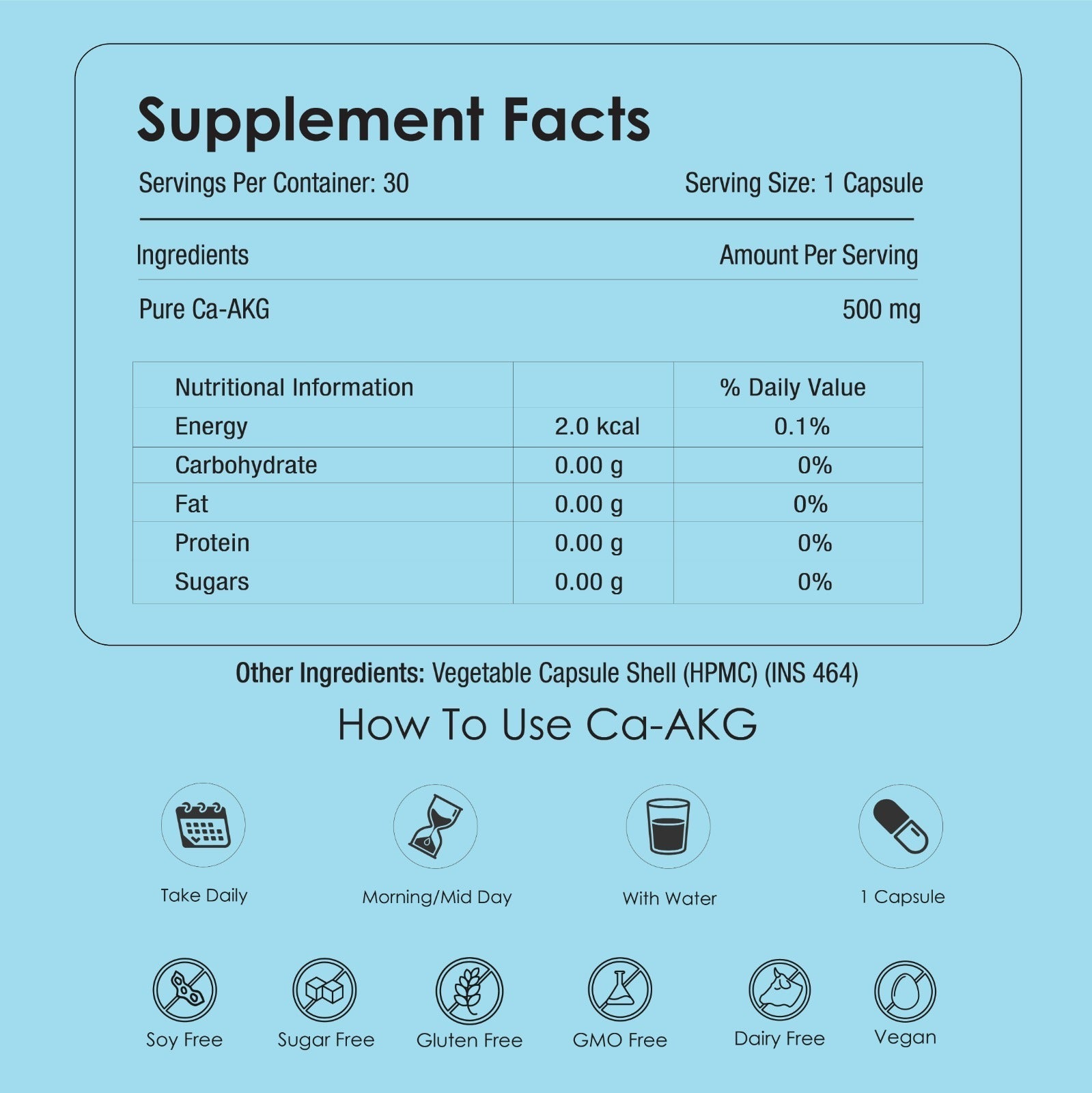 GATACA Pure Ca-AKG - 500 mg Capsules