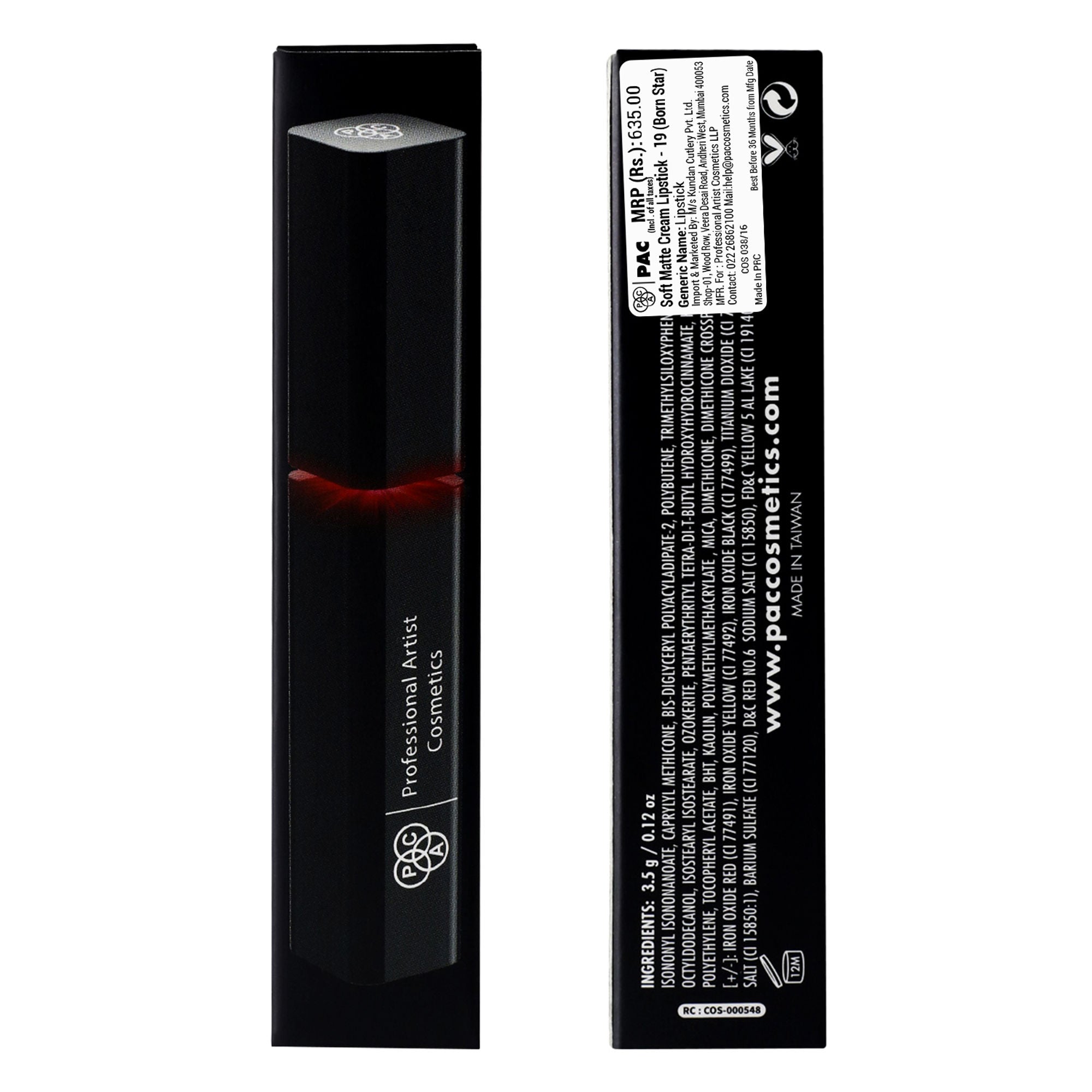 PAC Studio Soft Matte Cream Lipstick - 19 Born Star