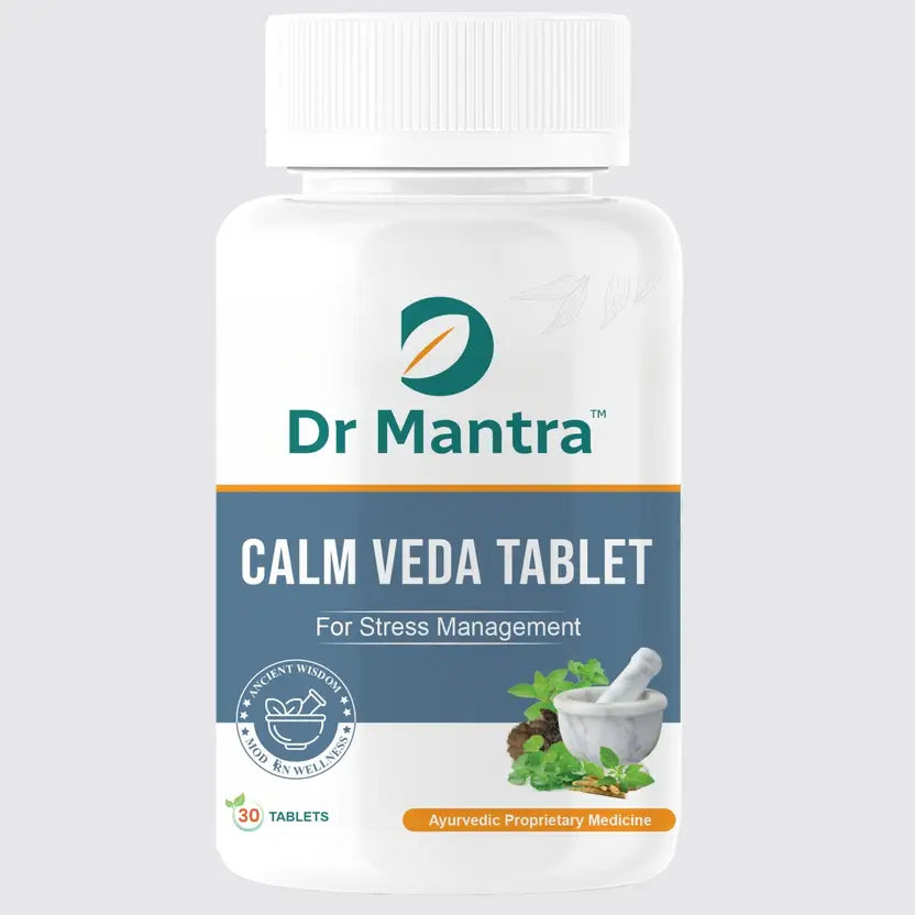 Dr Mantra Calm Veda Tablets for Sleep, Anxiety & Stress| 30 Tablets