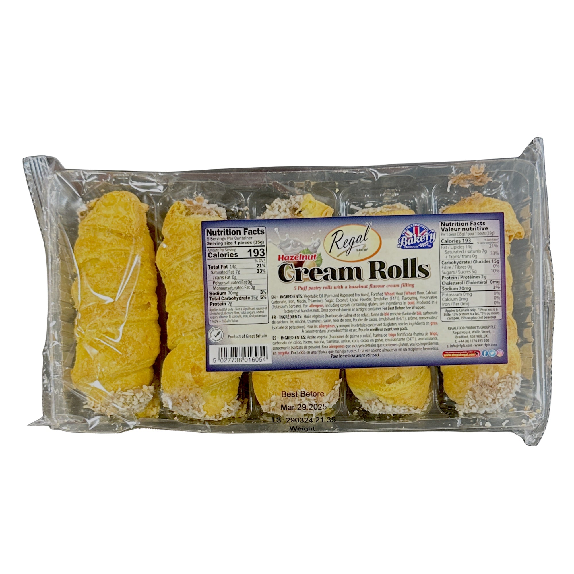 Regal Hazelnut Cream Roll 170g