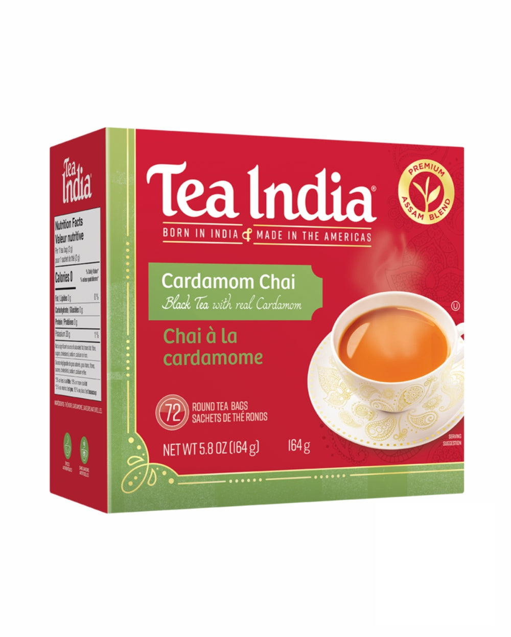 Tea India Cardamom Chai 72 Tea Bags 163gm