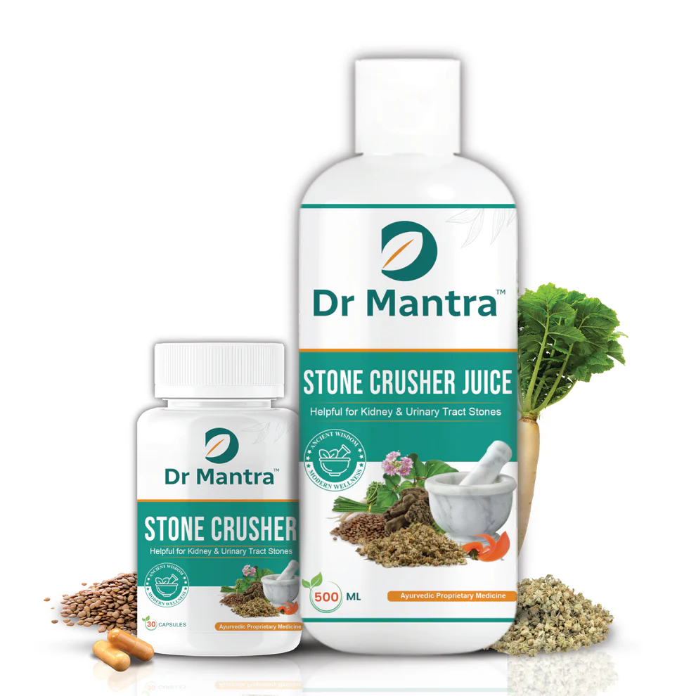 Dr Mantra Stone Crusher Combo - 500ml Juice + 30 Capsules for Kidney & Urinary Tract Stones