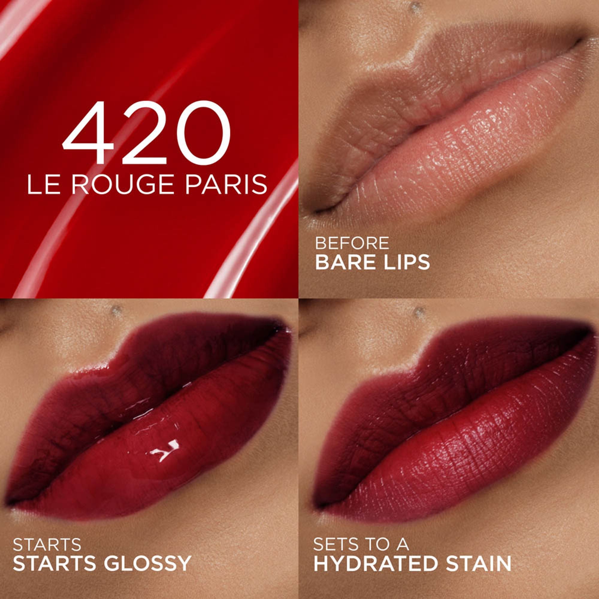L'Oreal Paris Hyaluron Tint Lip Stain Serum Weightless Color - 420 Le Rouge Paris