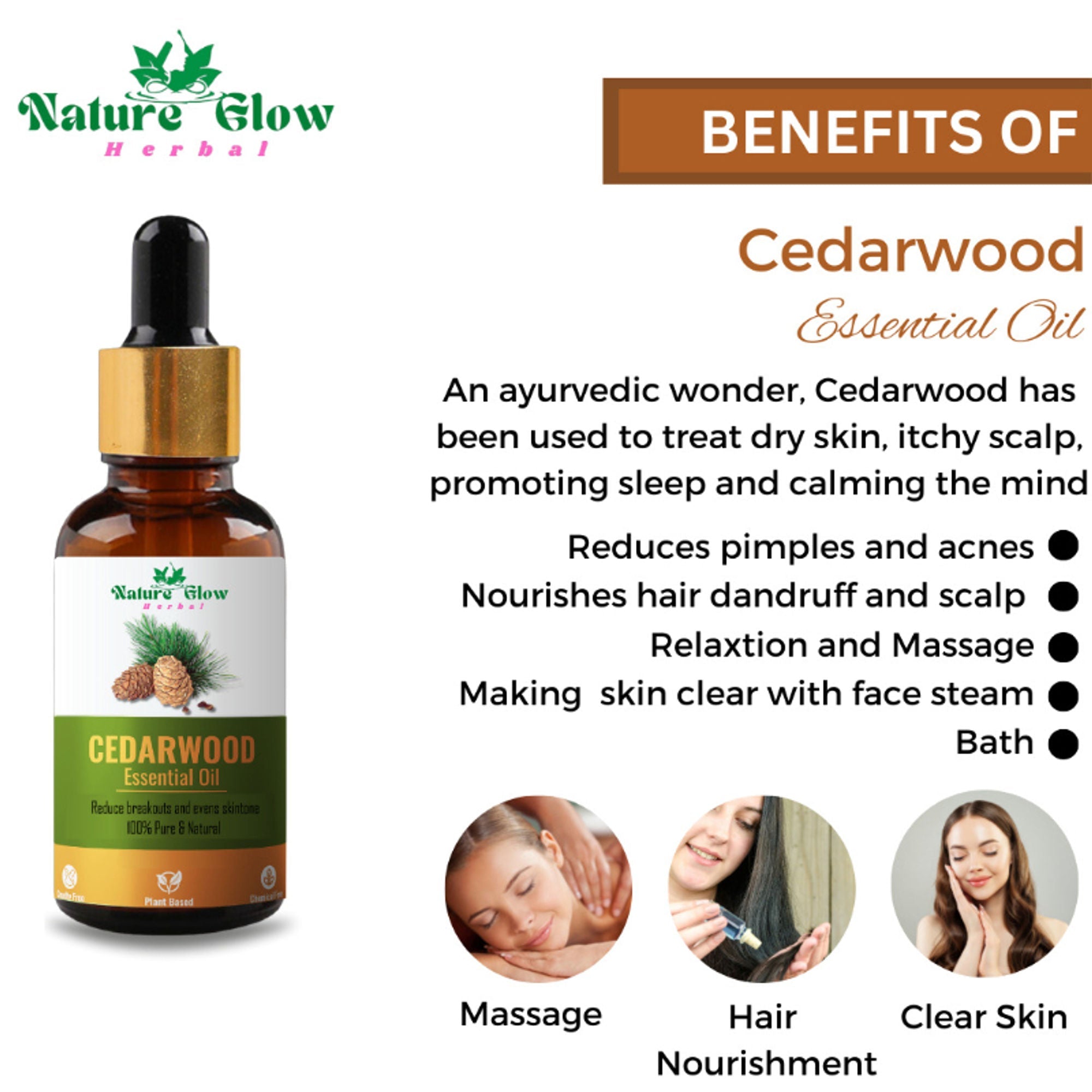 Nature Glow Herbal Kumkumadi & Basil & Cedarwood Essential Oil Combo