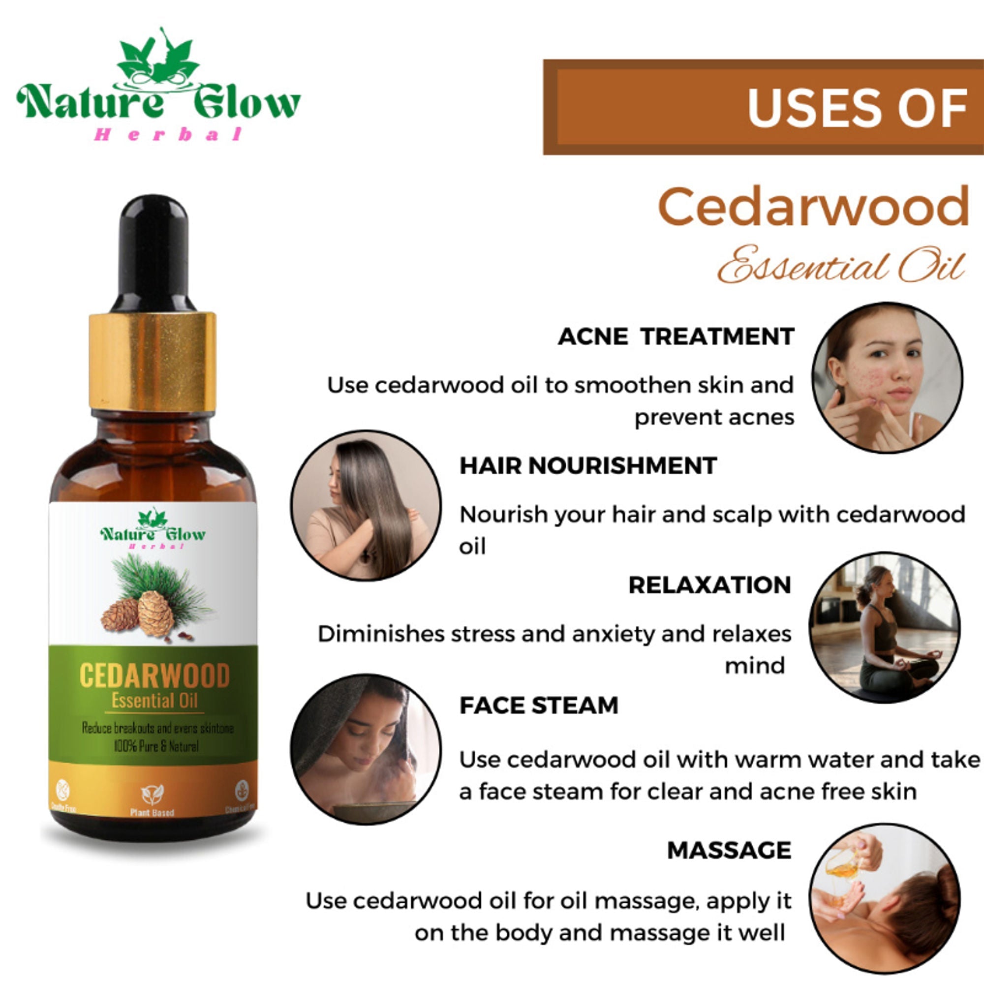 Nature Glow Herbal Kumkumadi & Basil & Cedarwood Essential Oil Combo