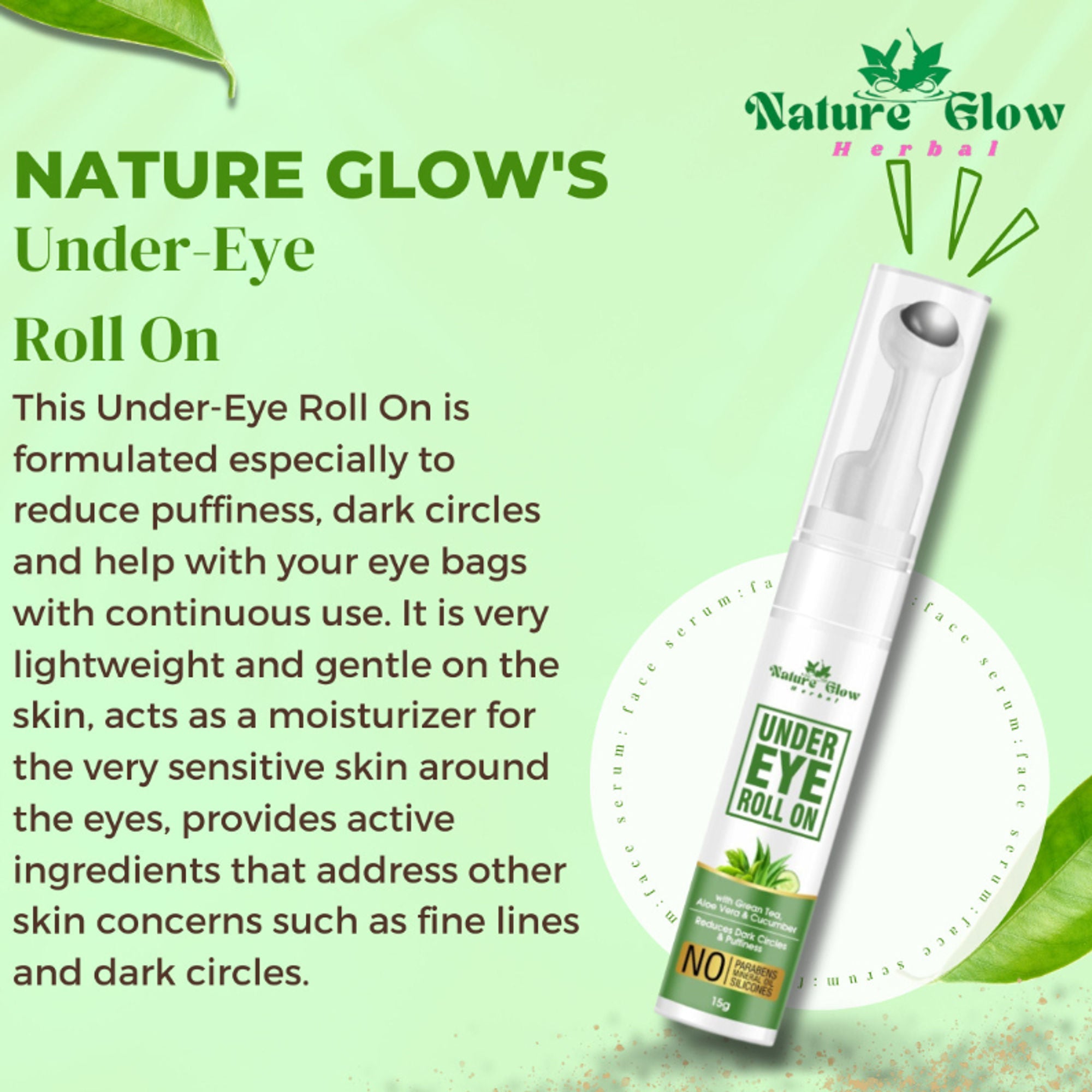 Nature Glow Herbal Under Eye Gel Roll Combo
