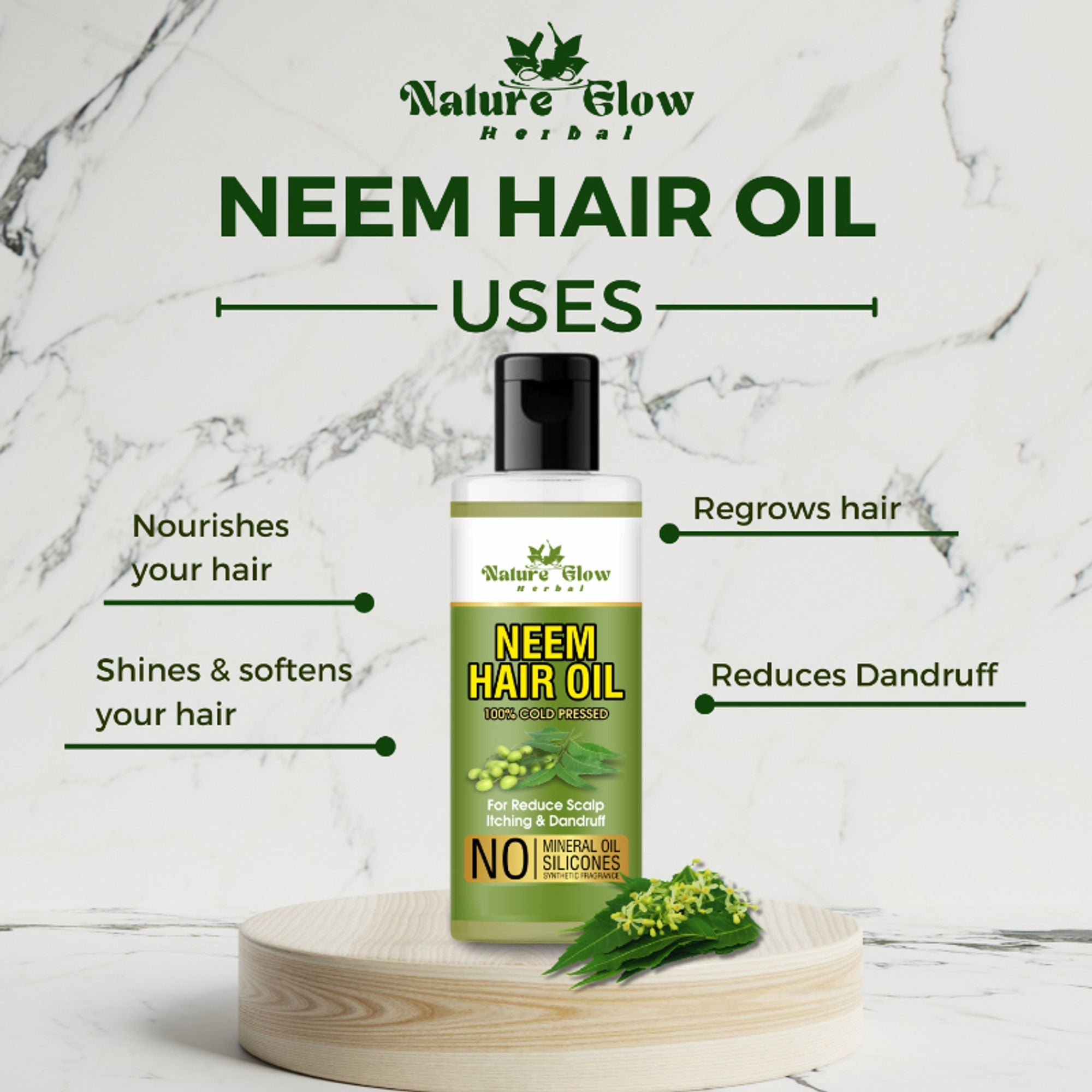 Nature Glow Herbal Neem & Castor Hair Oil Combo