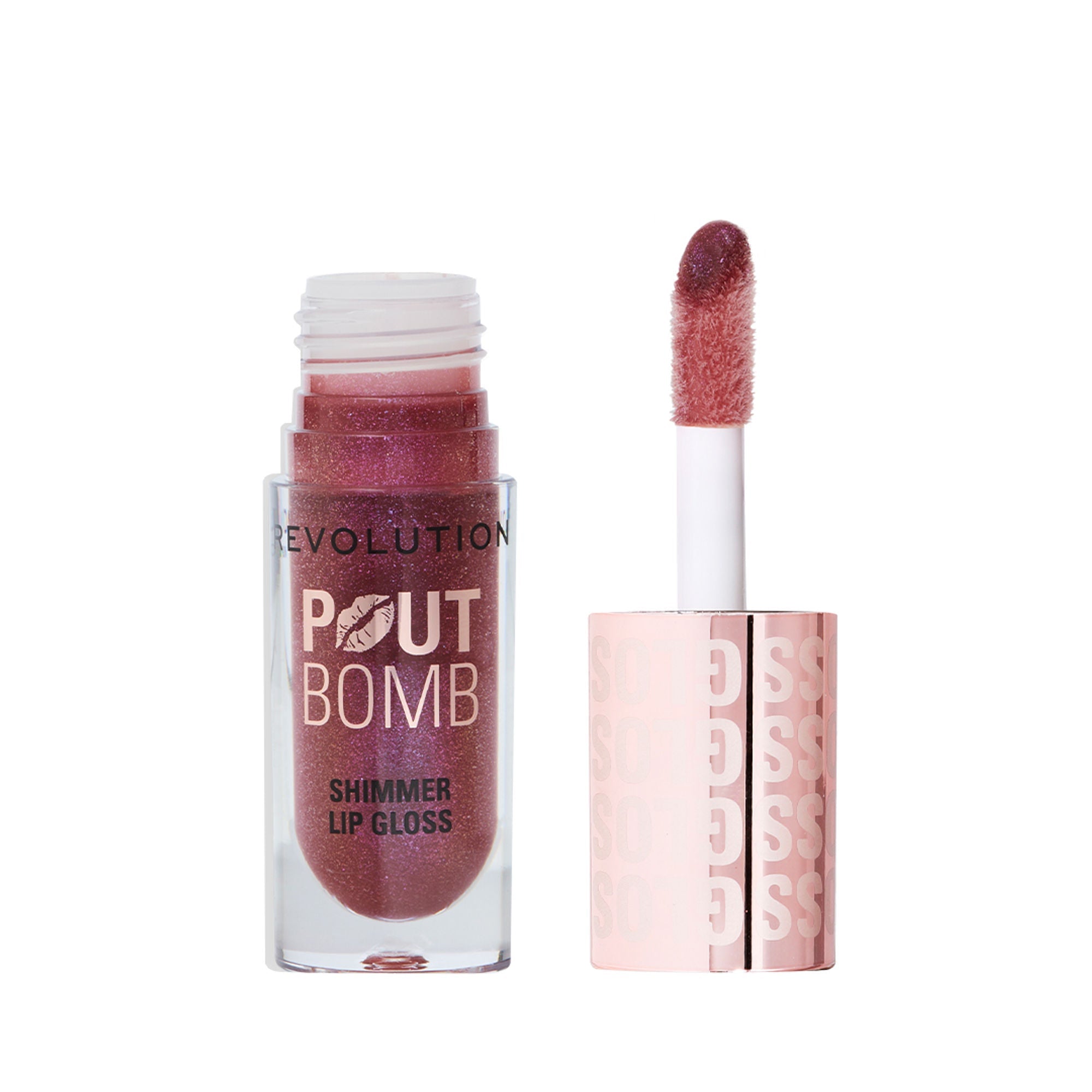 Makeup Revolution Pout Bomb Shimmer Lip Gloss - Berry Lusture