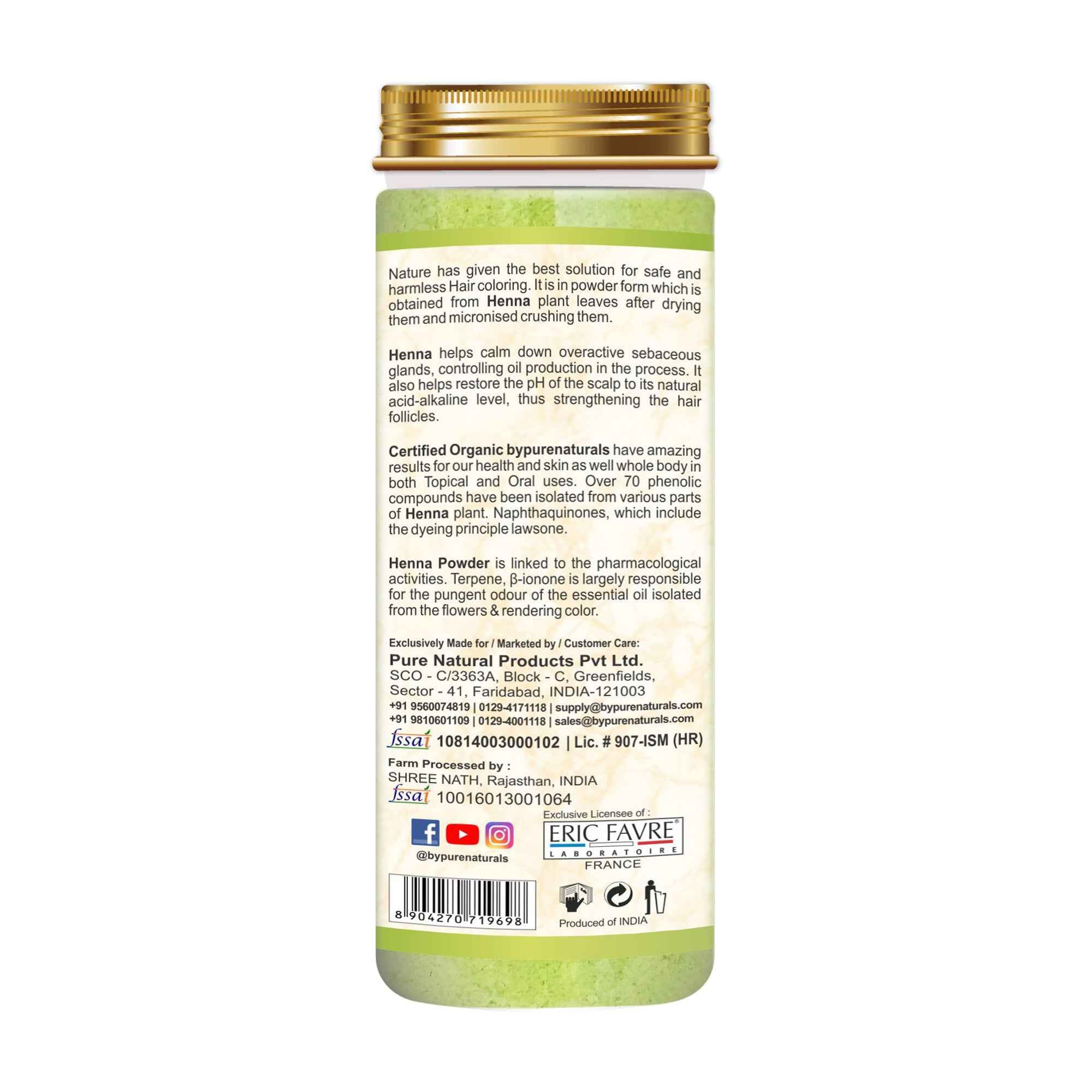byPureNaturals Organic Henna Powder