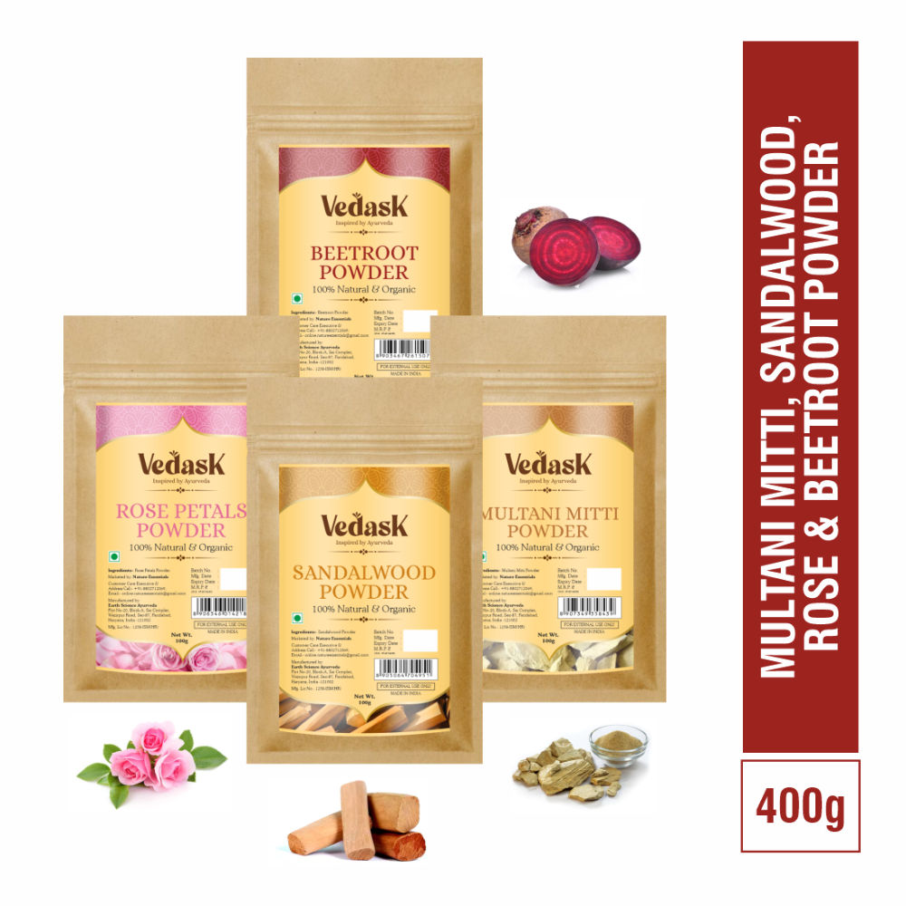 Vedask Organic Face Pack Powder Mask-Combo