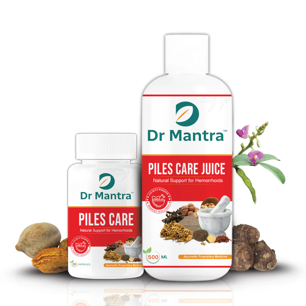 Dr Mantra Piles Care Combo - 500ml Juice + 30 Capsules for Piles & Constipation Relief