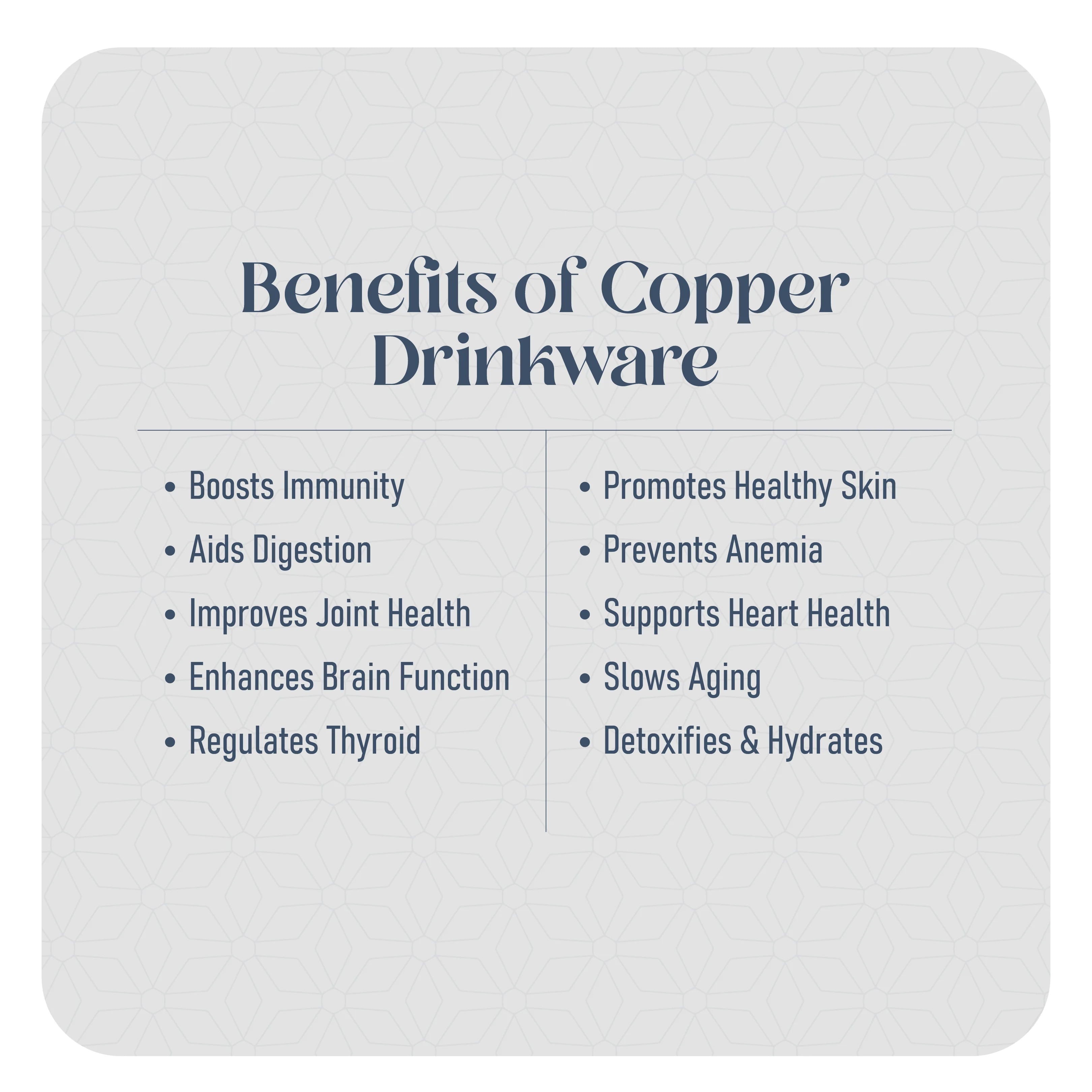 Health Smith Pure Copper Jug for Water with Lid & Handle