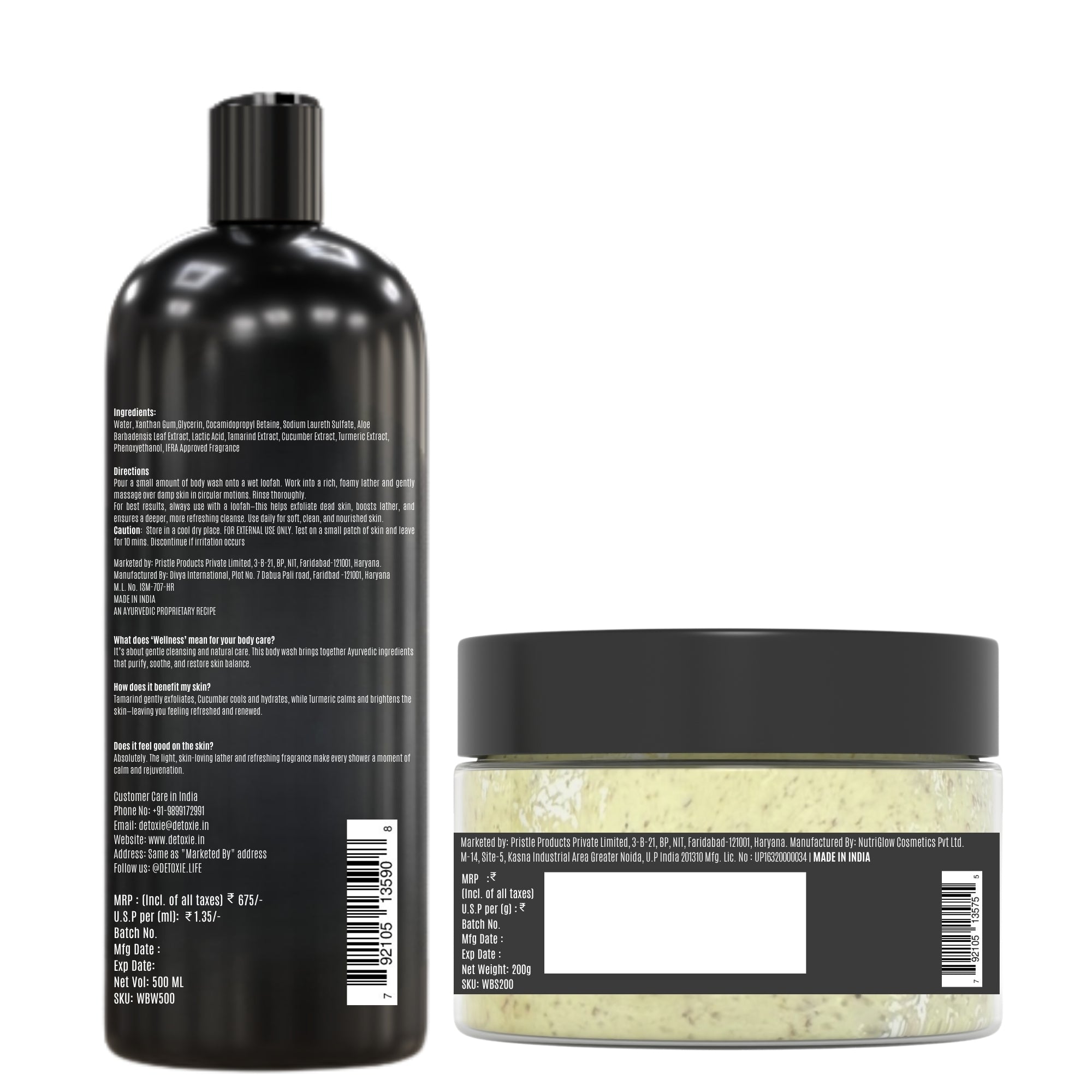 Detoxie Wellness Body Wash & Body Scrub Combo