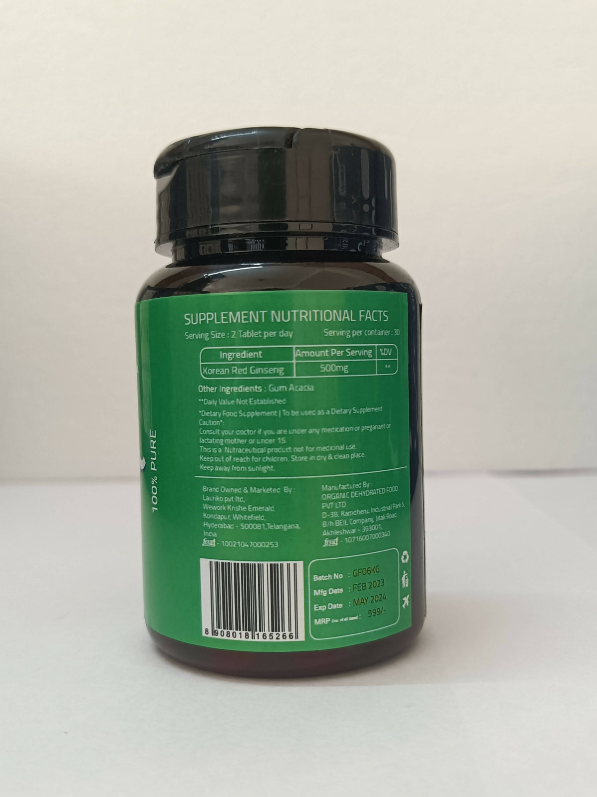 Laurik Koren Red Ginseng 1000Mg Tablets For Men | Natural Plant-Based Supplement For Energy & Stamina