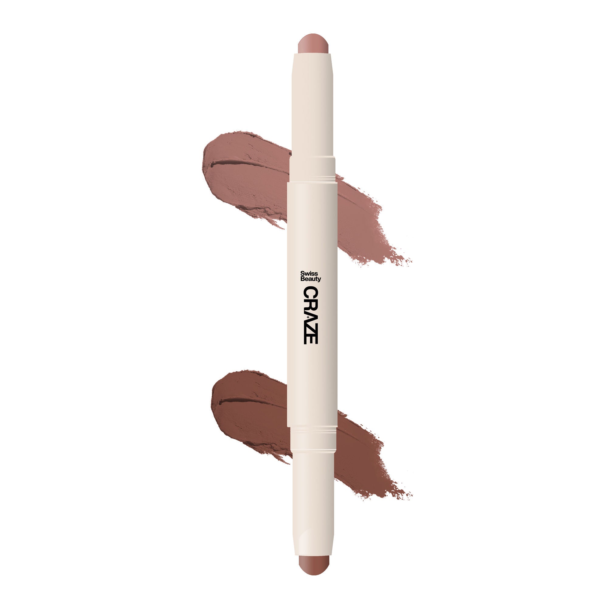 Swiss Beauty CRAZE Duo 2 In 1 Satin Matte Finish Lipstick Non-Transfer Lip Colour - 03 Choco Spice