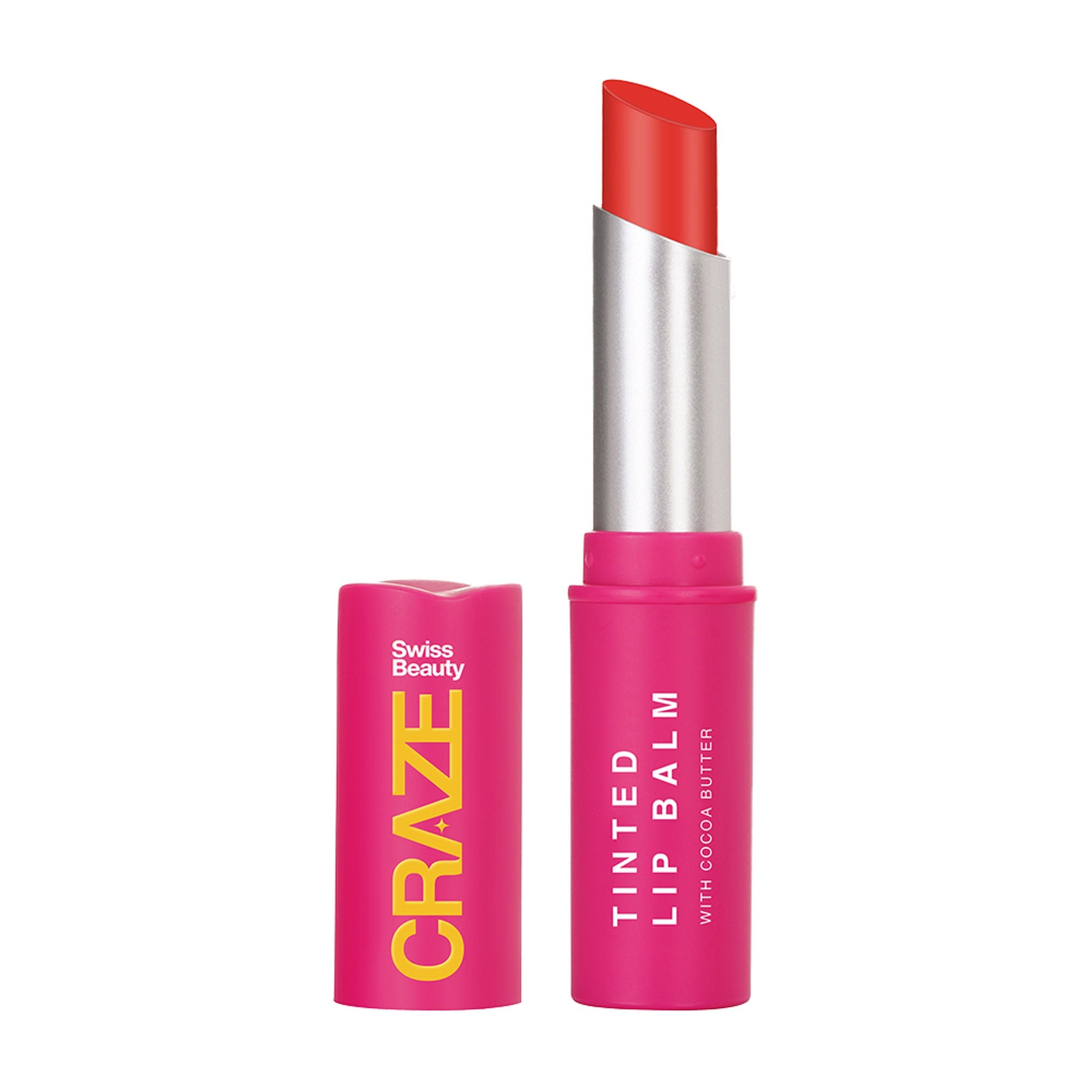 Swiss Beauty CRAZE Tinted Weightless Sheer Coverage Lip Balm With Cocoa Butter - 03 Cherry Crush