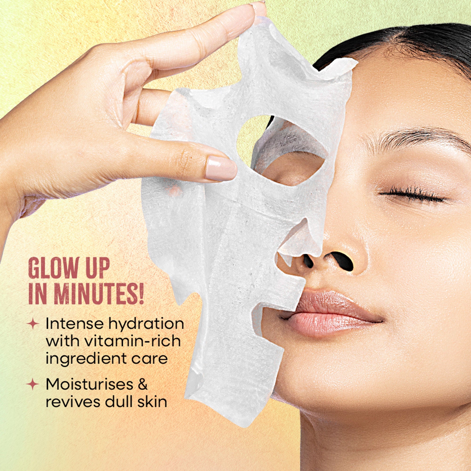 Nykaa Green Tea + Aloe Vera Sheet Mask For Hydrated Skin - Formulated in Korea - For All Skin Types - Avocado + Moringa