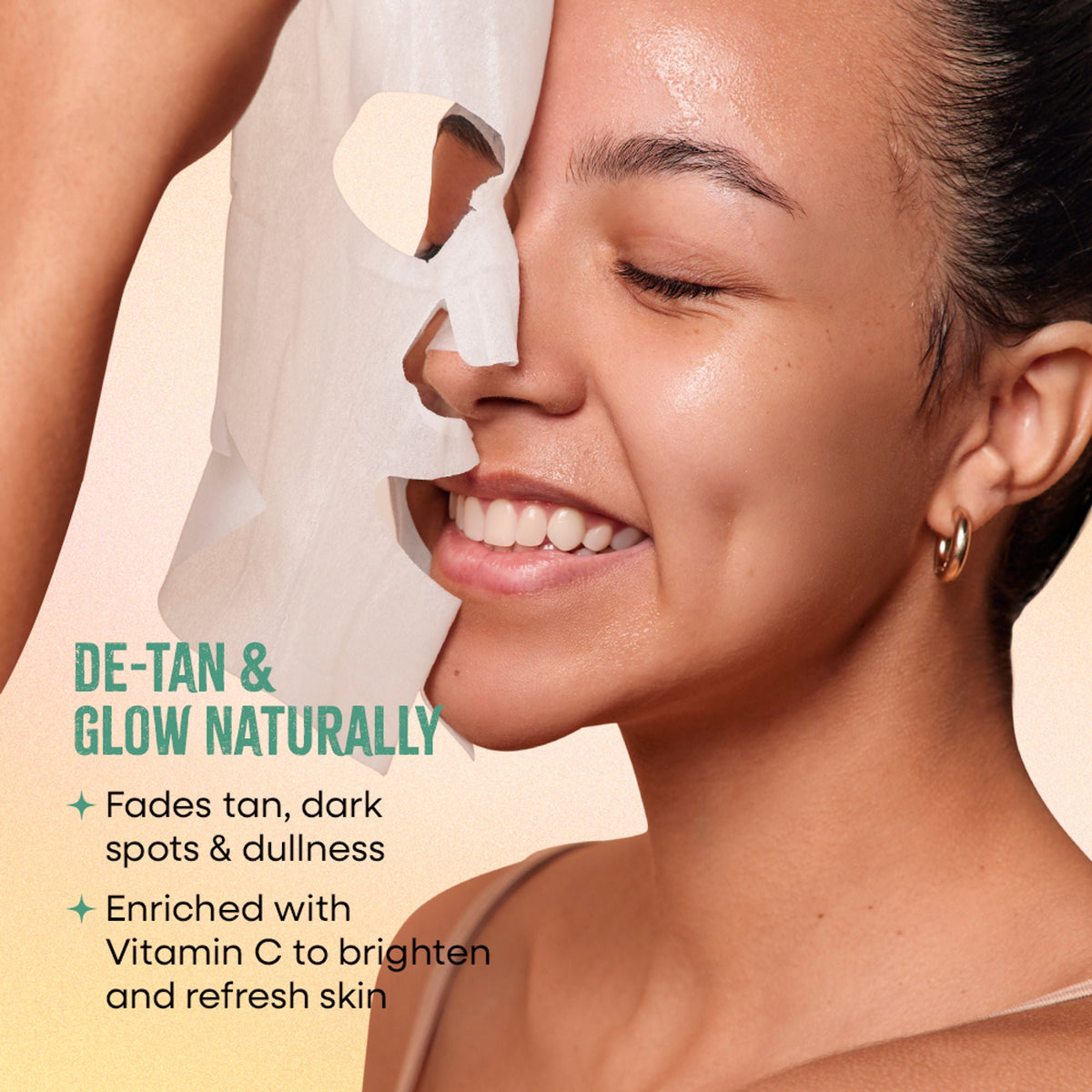 Nykaa Green Tea + Aloe Vera Sheet Mask For Hydrated Skin - Formulated in Korea - For All Skin Types - Sandalwood & Orange Peel