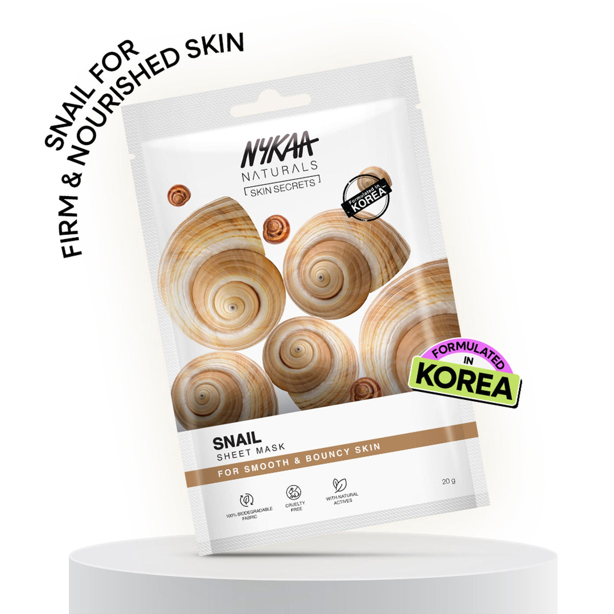 Nykaa Green Tea + Aloe Vera Sheet Mask For Hydrated Skin - Formulated in Korea - For All Skin Types - Snail