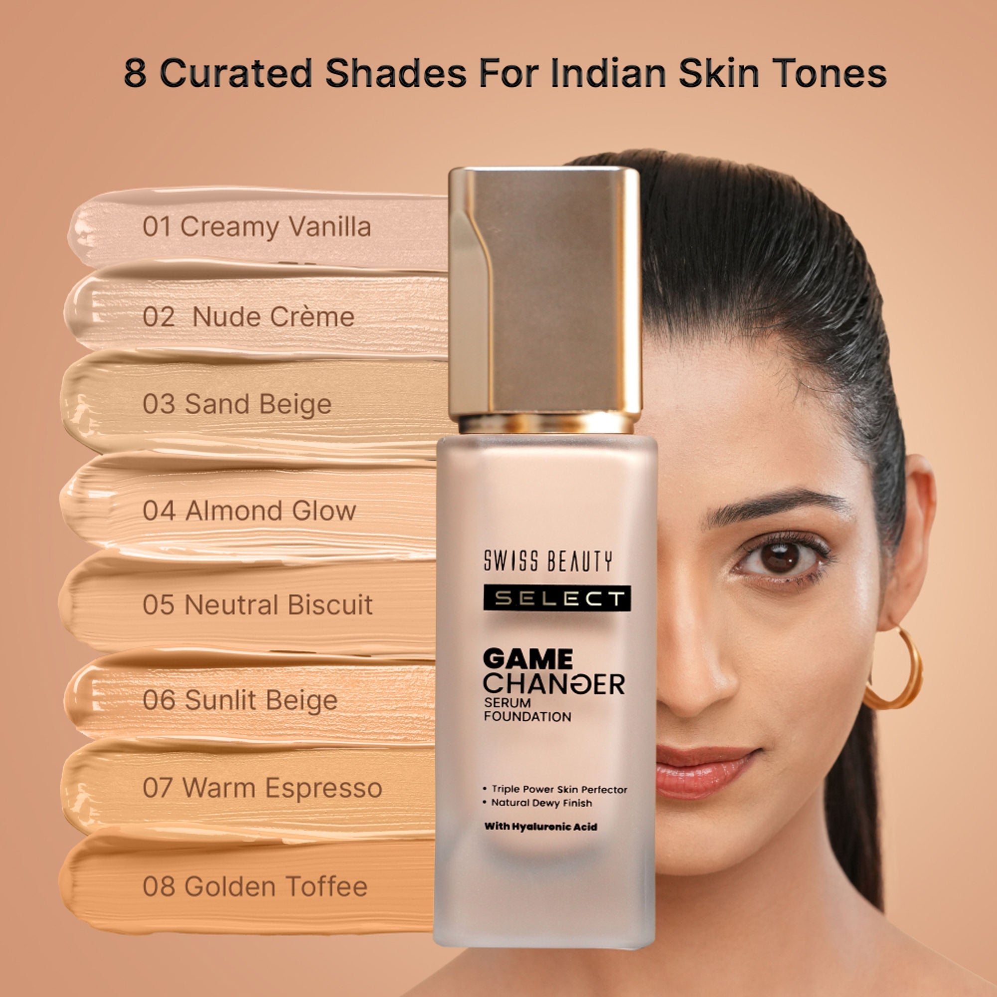 Swiss Beauty Select Game Changer Serum Foundation With Natural and Dewy Finish - 7. Warm Espresso