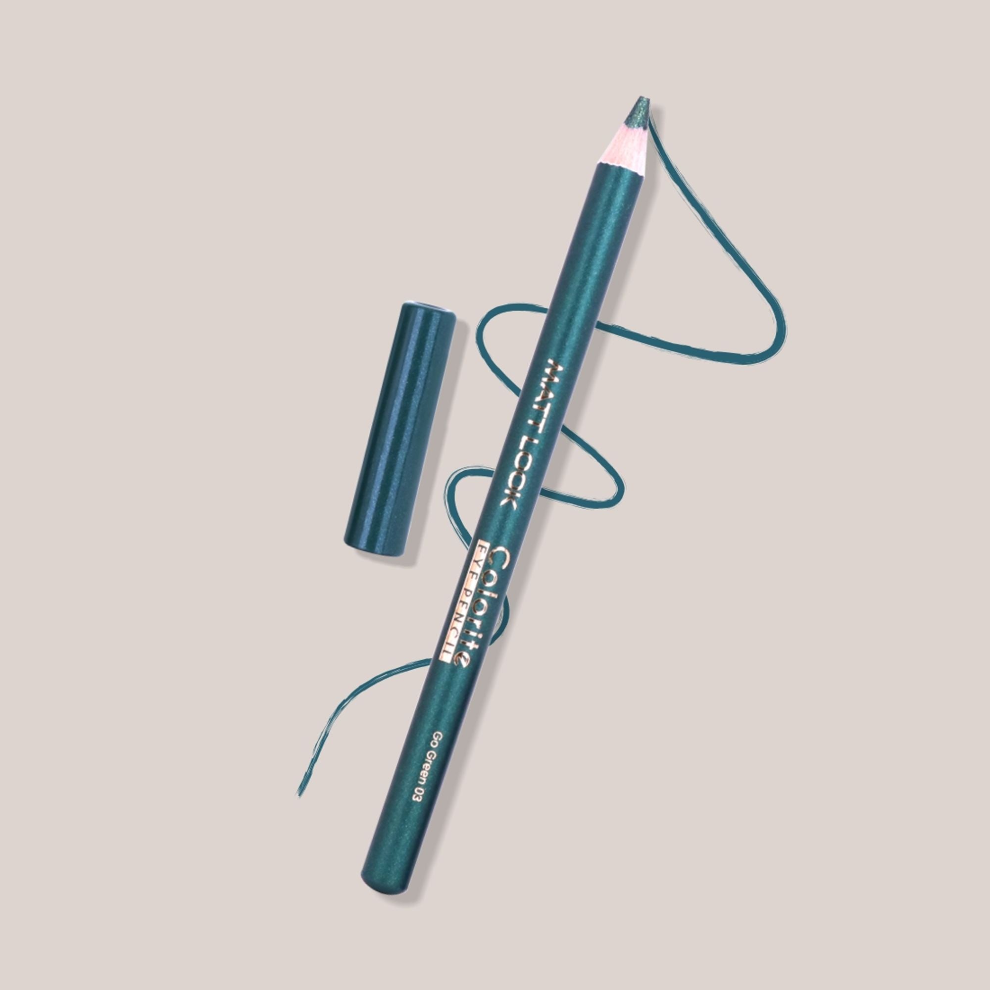 Matt Look Colorite Long Lasting Smudge Proof Eye Liner Pencil - Go Green 03