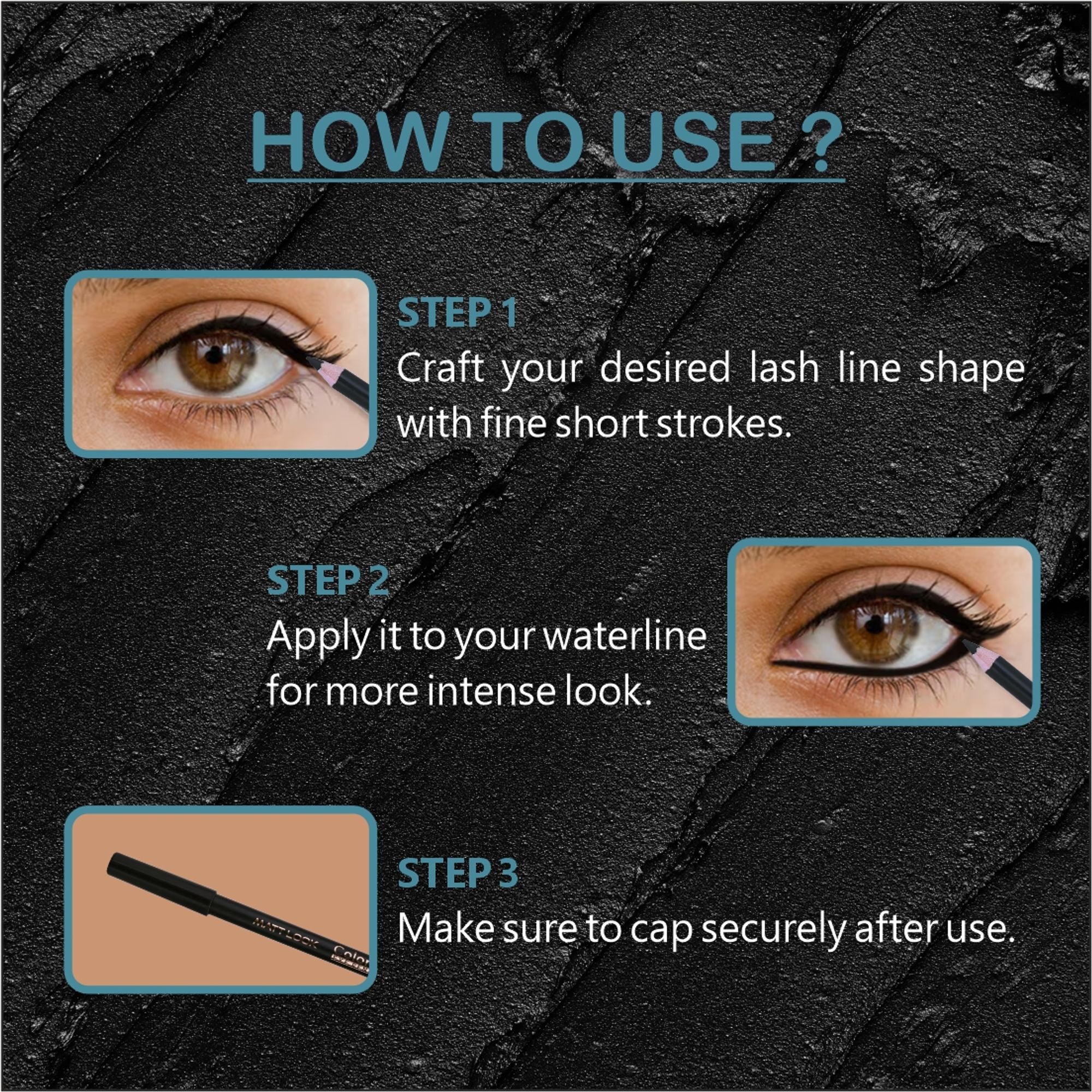 Matt Look Colorite Long Lasting Smudge Proof Eye Liner Pencil - Go Green 03