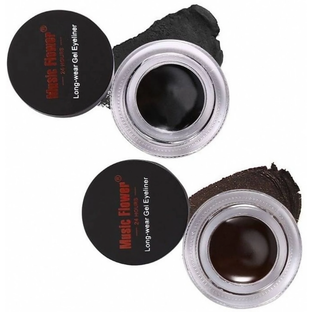 Music Flower Black Brown Smudge Proof Gel Eyeliner