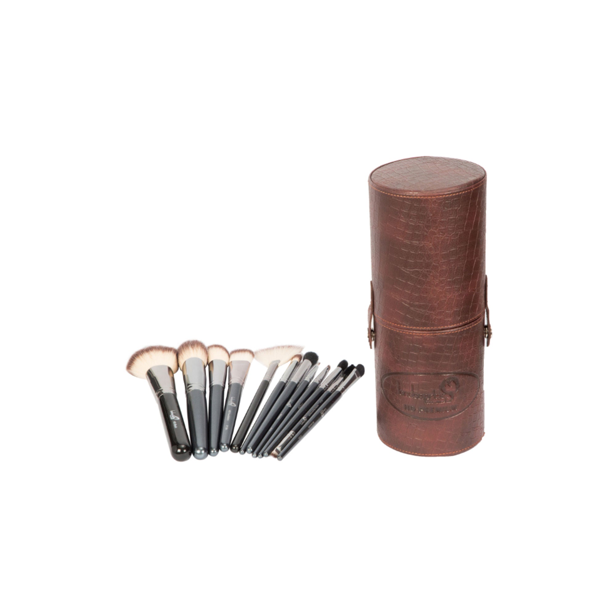London Prime Brown Brush Holder Cylinder Shaped