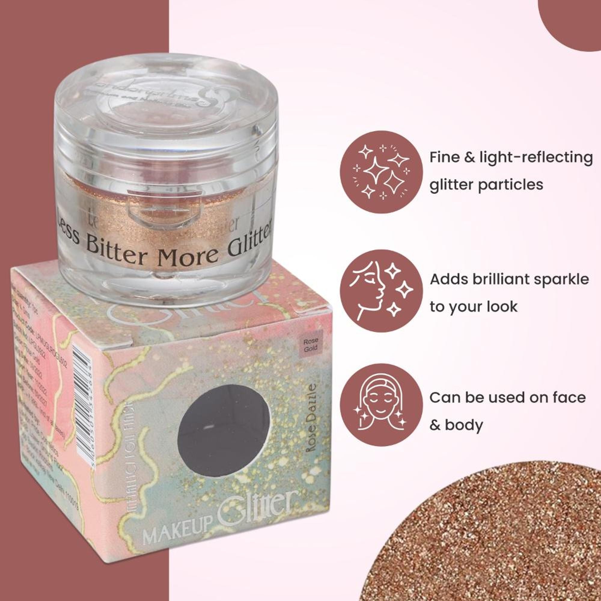 London Prime Makeup Glitter - Rose Gold