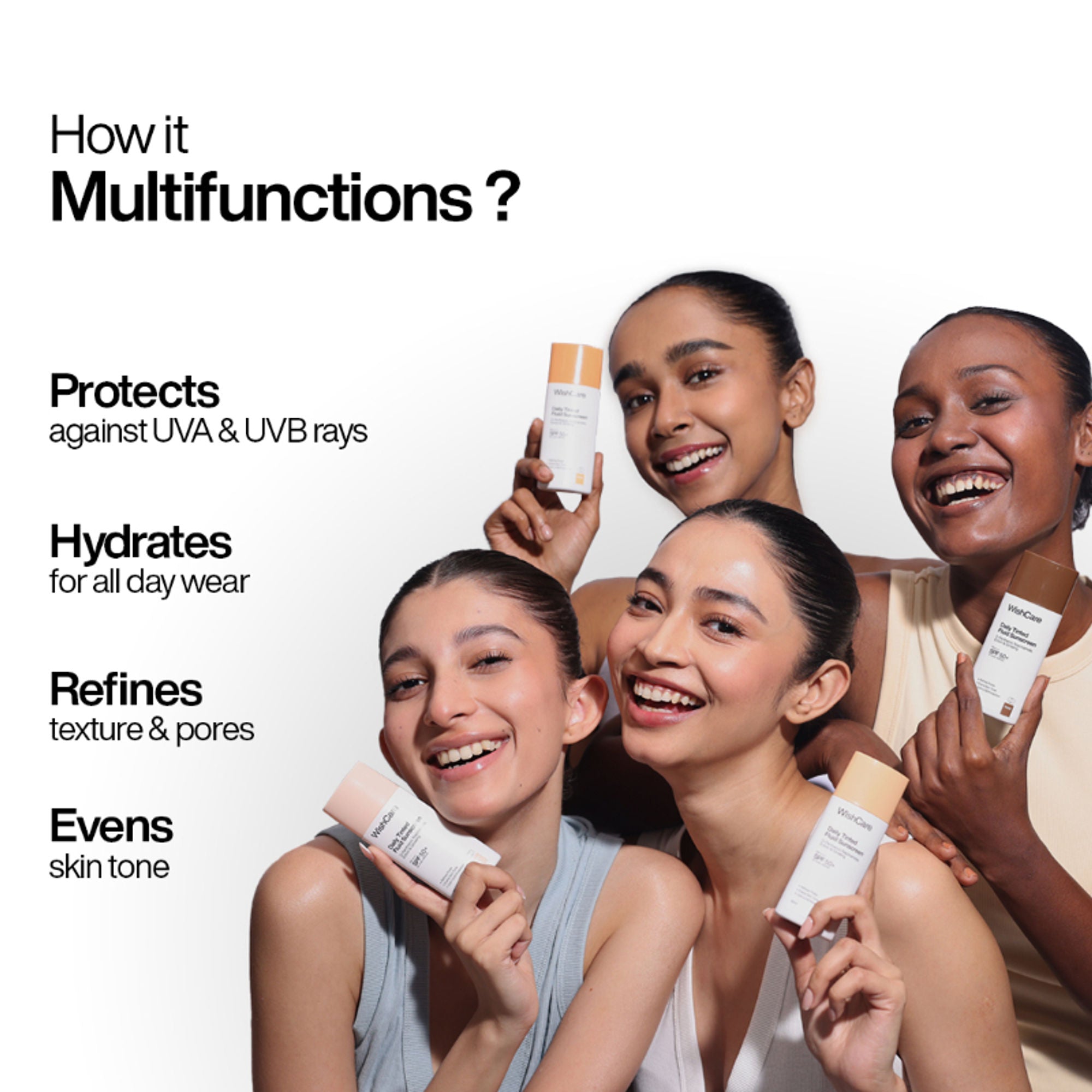 Wishcare Daily Fluid Tinted Sunscreen SPF50PA++++ - M202