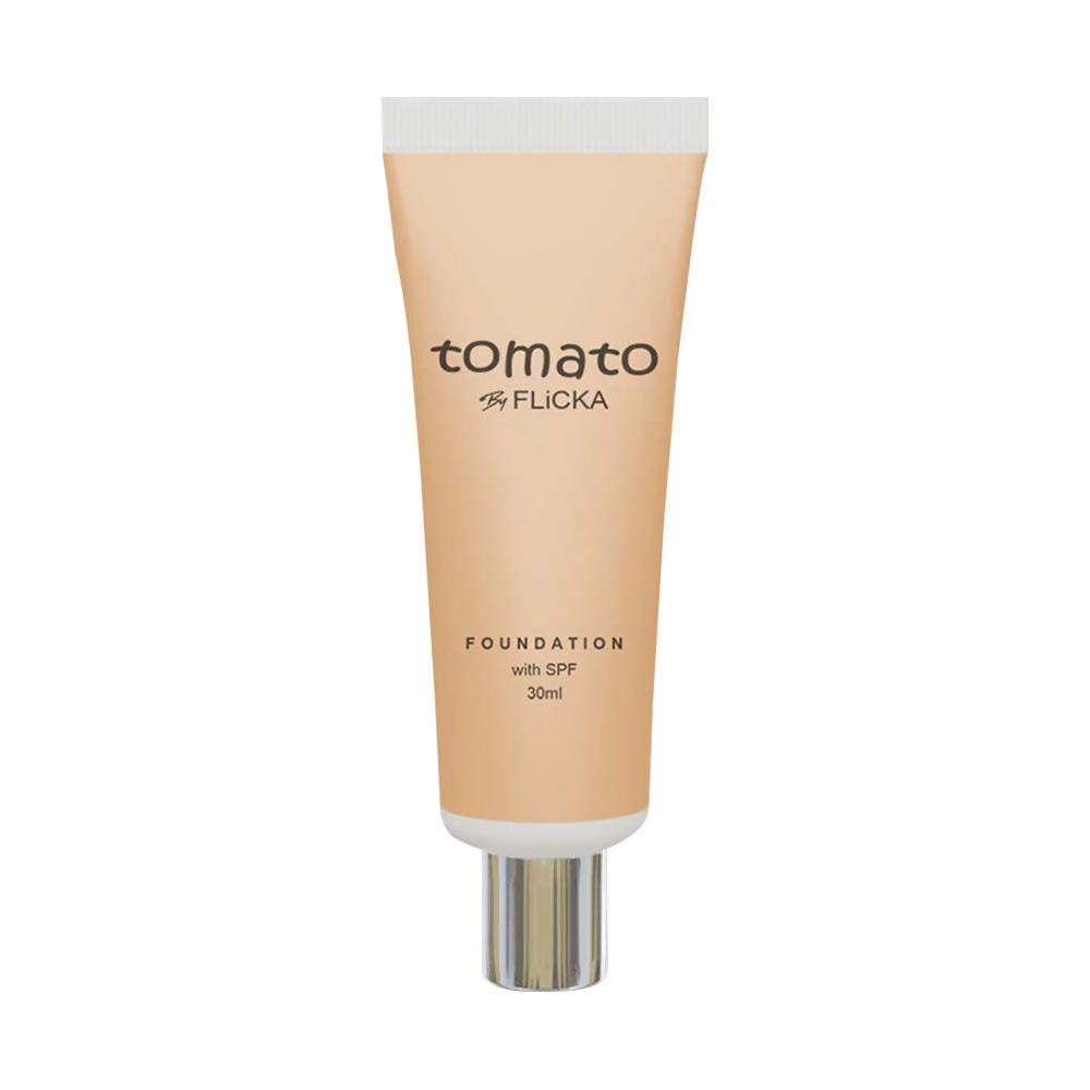 Flicka Cosmetics Tomato Liquid Foundation With Spf Long Lasting Lightweight All Skin Types - Caramel