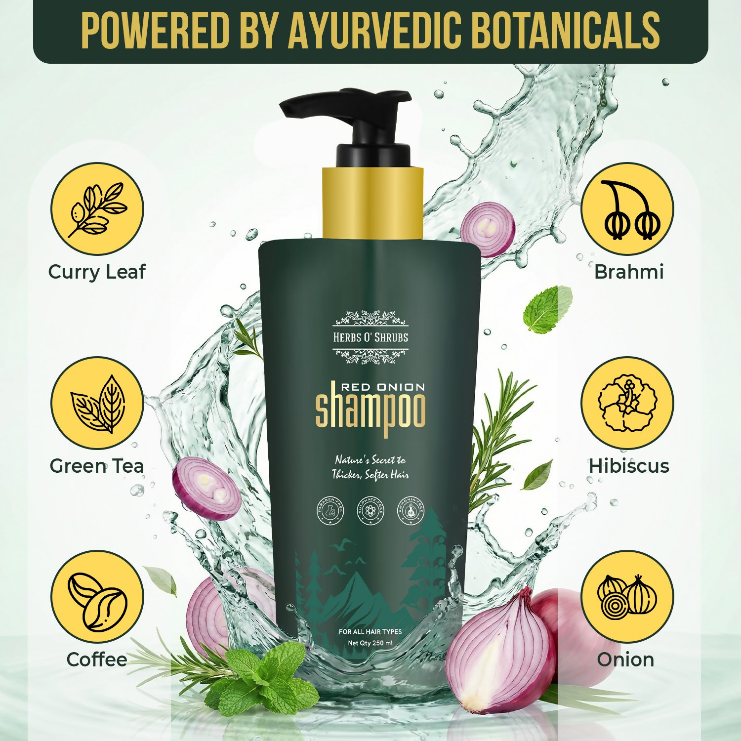 HerbsO’Shrubs Onion Strength & Shine Shampoo