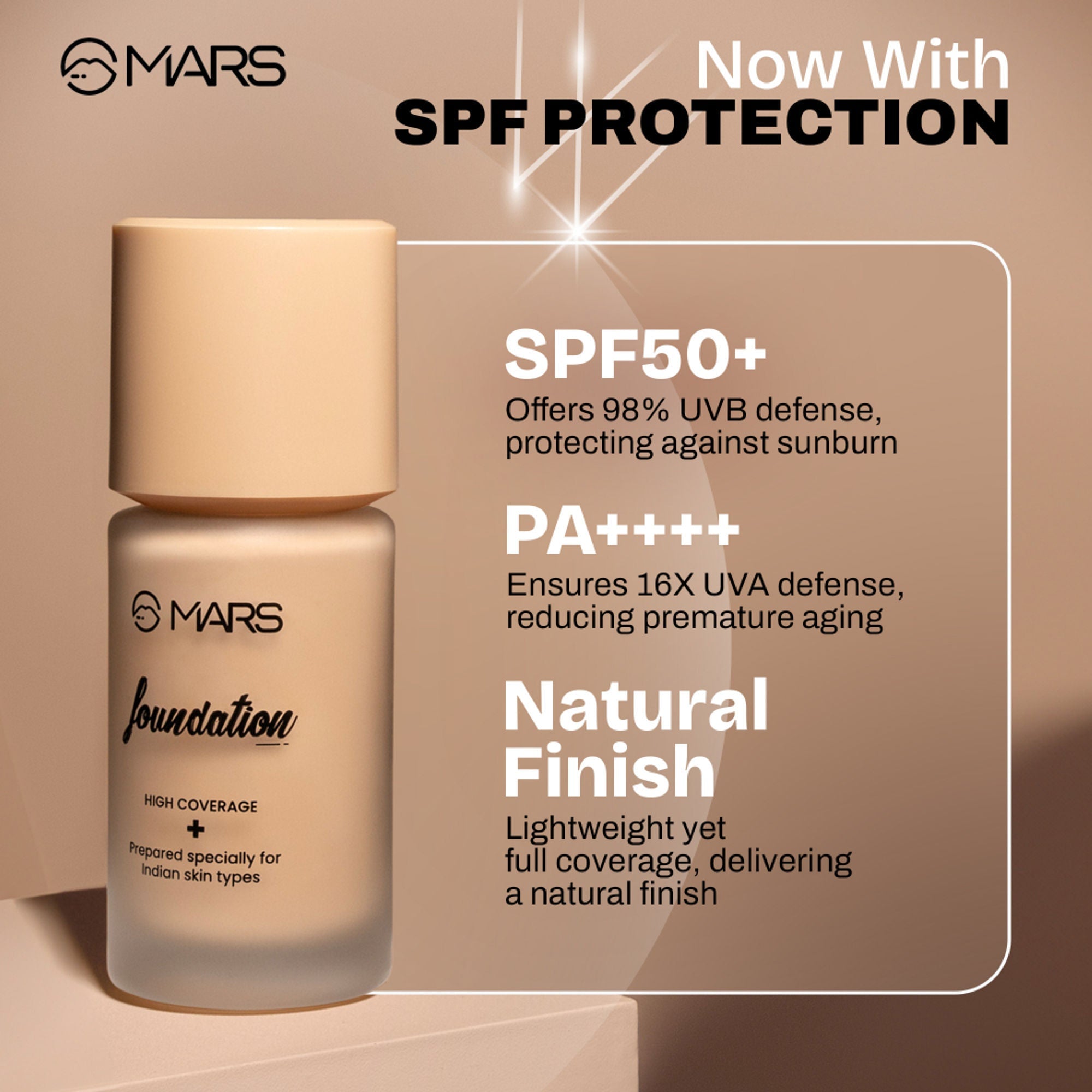 MARS Cosmetics SPF50 PA++++ High Coverage Liquid Foundation - 08