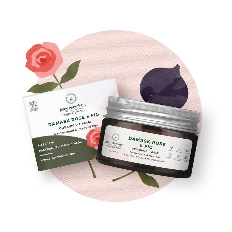 Juicy Chemistry Damask Rose & Fig Lip Balm for Dry & Flaky Lips