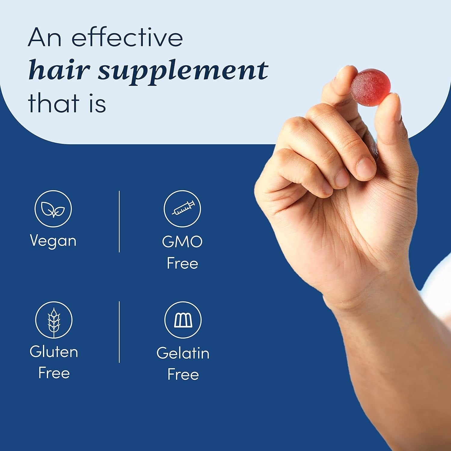 Man Matters Biotin Nourish Hair Gummies With Multivitamins (Sugar Free) - Strawberry Flavor