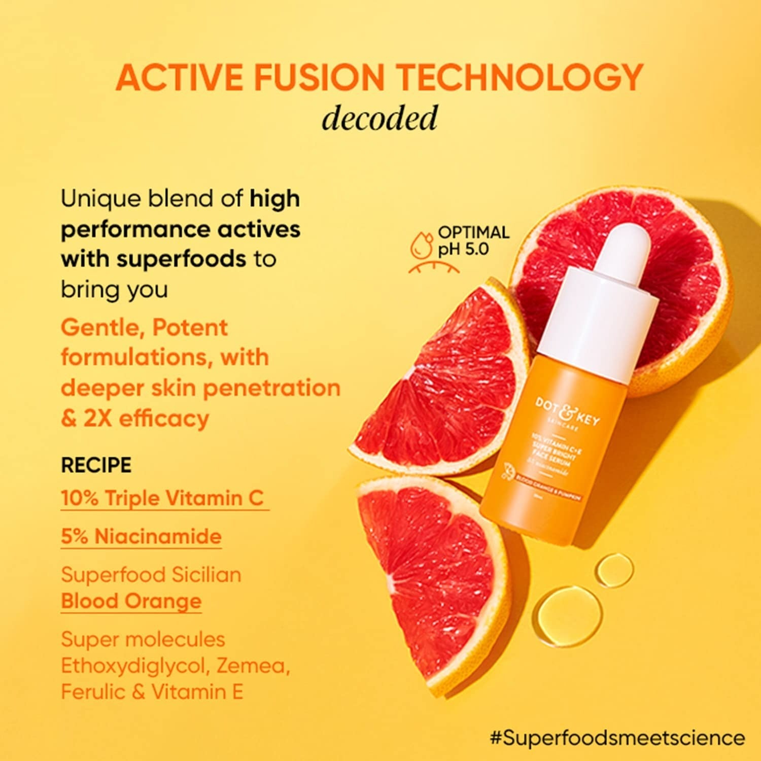 Dot & Key 10% Vitamin C+E Super Bright Face Serum With 5% Niacinamide, Glows Skin