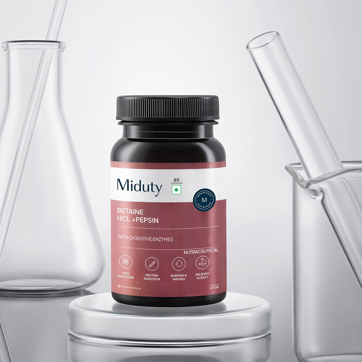 Miduty by Palak Notes Betaine HCL + Pepsin Capsules
