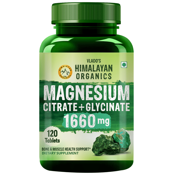 Himalayan Organics Magnesium Citrate+Glycinate Tablets (1660mg)