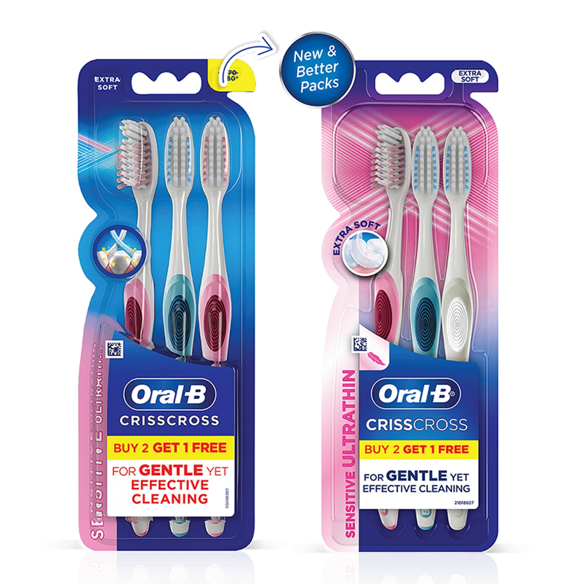 Oral-B Pro-Health Sensitive Toothbrush- Crisscross - Extra soft- Buy 2 Get 1 Free