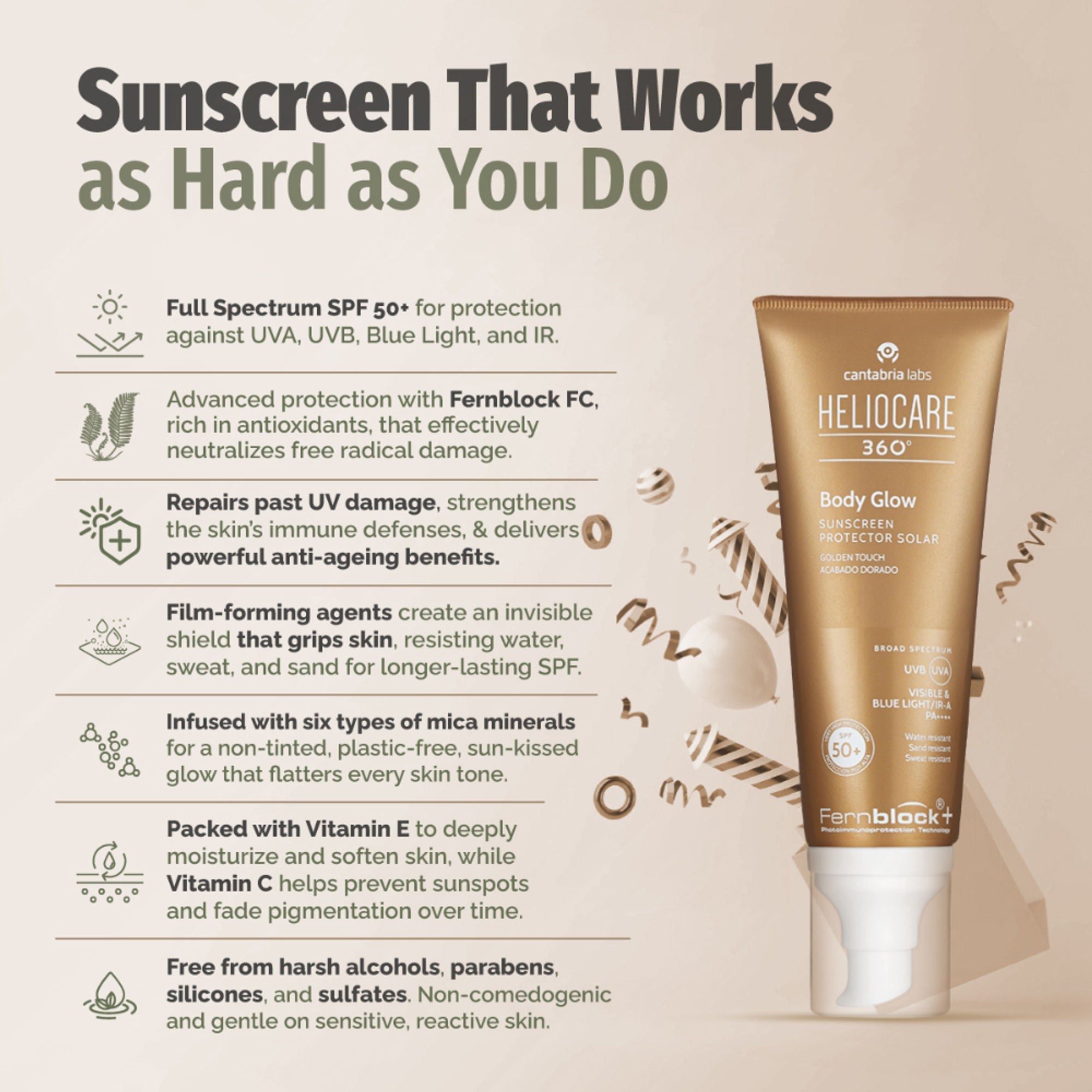 Heliocare 360 Body Glow SPF 50+ Body Sunscreen